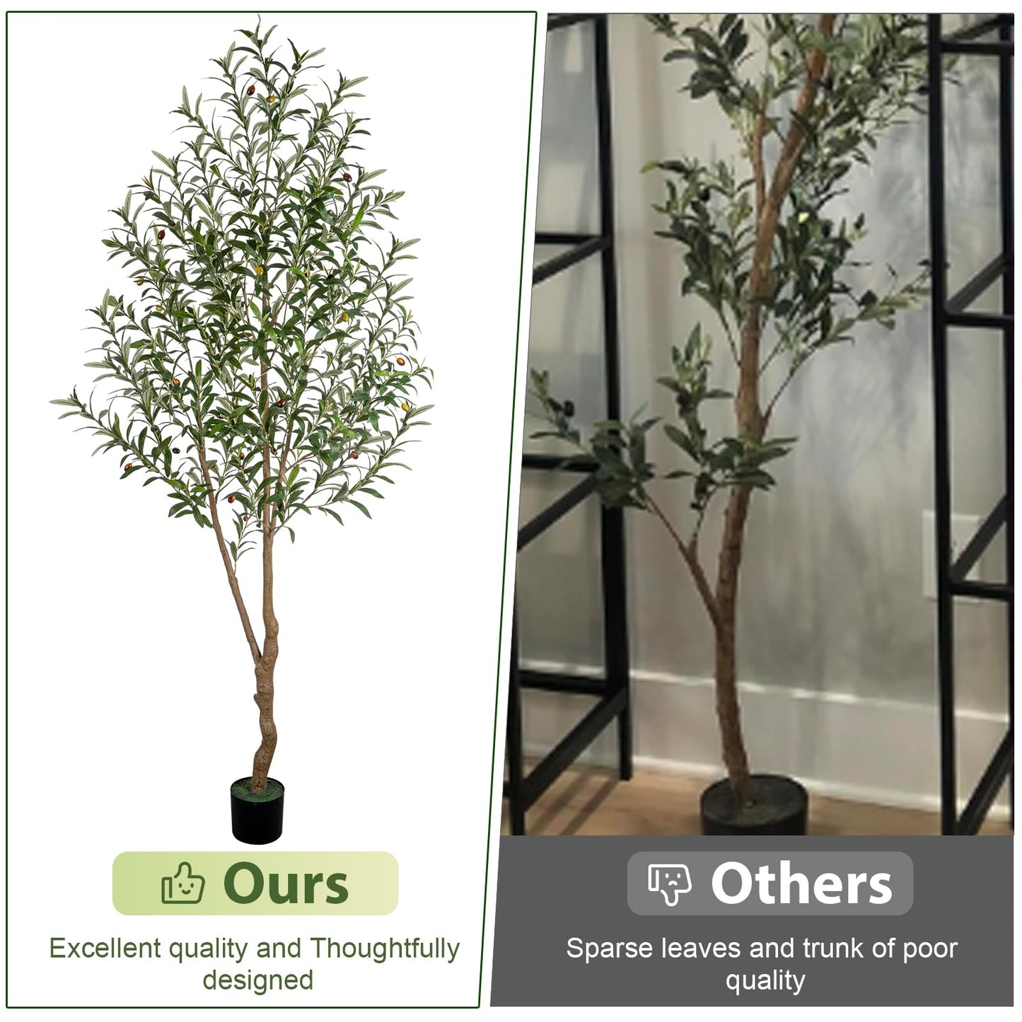 VIVATREES 7FT Olive Tree Artificial Indoor, 84in Tall Faux Olive Tree with Pot, Fake Potted Tree with Fruits for Home Office Decor