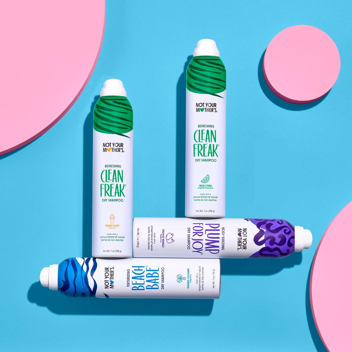 Not Your Mother's Dry Shampoo Assortment (3-Pack) - 7 oz - Clean Freak, Plump for Joy, Beach Babe Dry Shampoos - Instantly Absorbs Oil in Hair