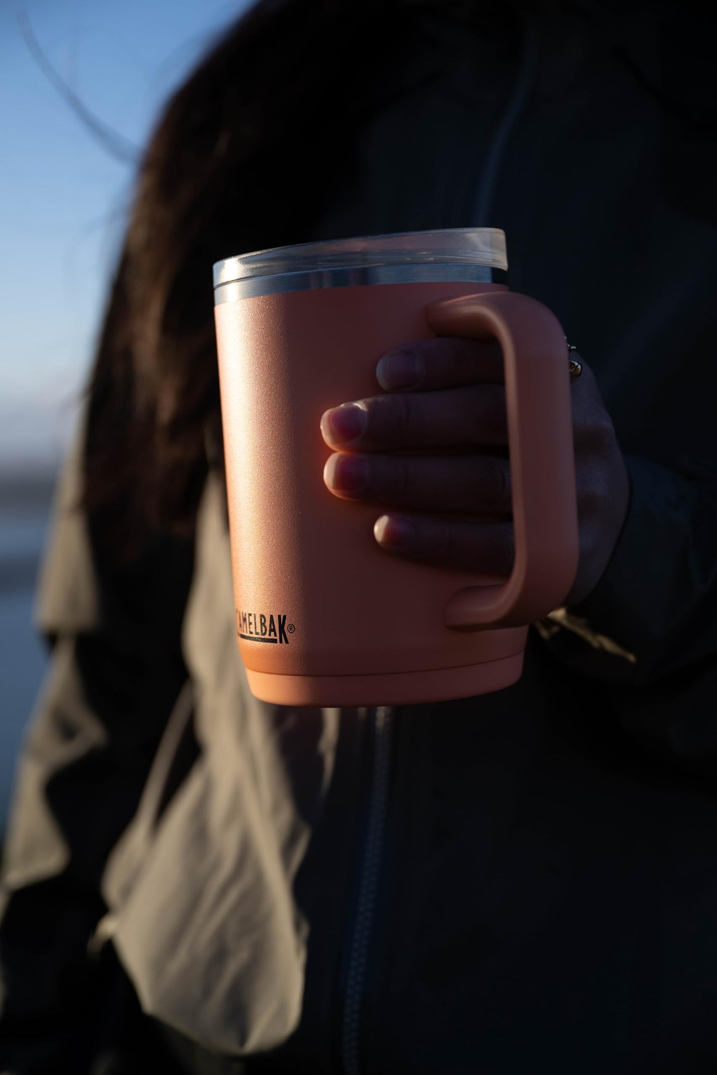 CamelBak Thrive Insulated Stainless Steel Mug, Leak Resistant Design for Hot and Cold Drinks and Everyday Travel, 16oz, Moss