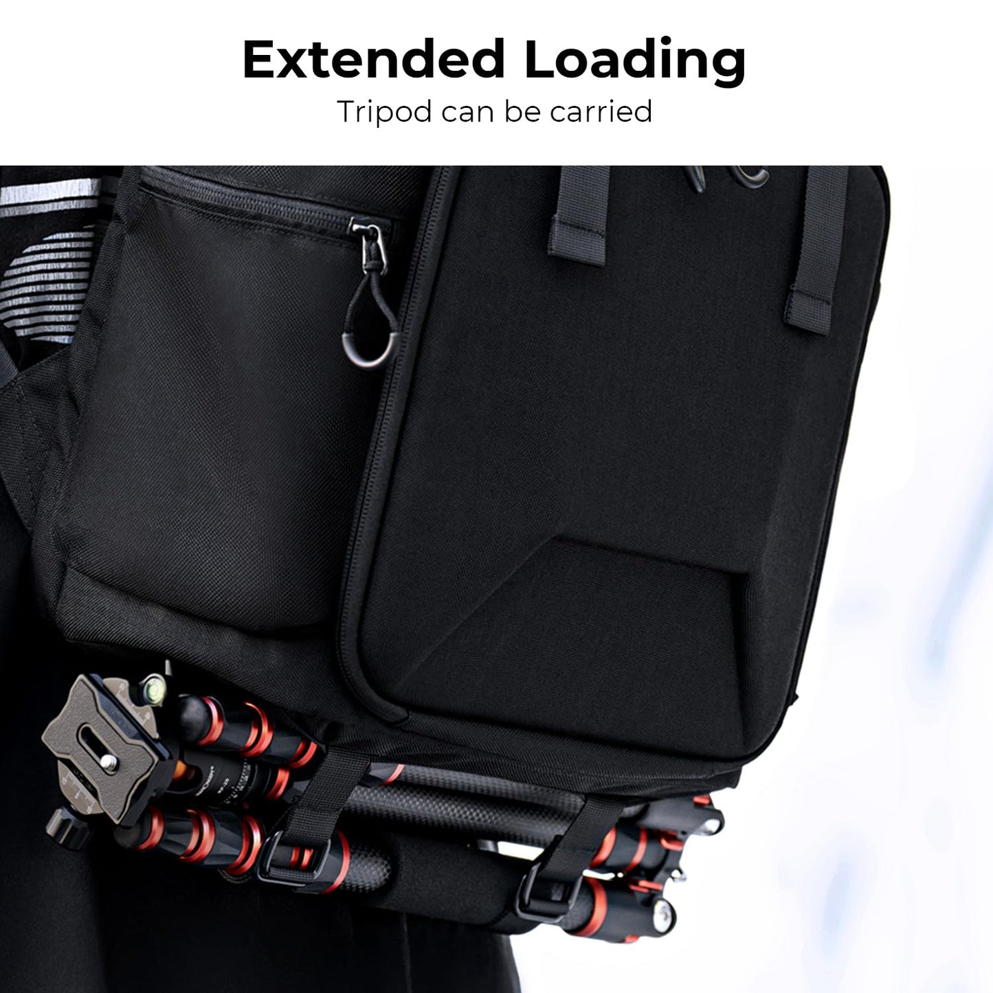 K&F Concept Camera Backpack, Hard Shell Camera Bag, Large Capacity Photography Backpack with 15.6" Laptop Compartment & Tripod Holder & Rain Cover