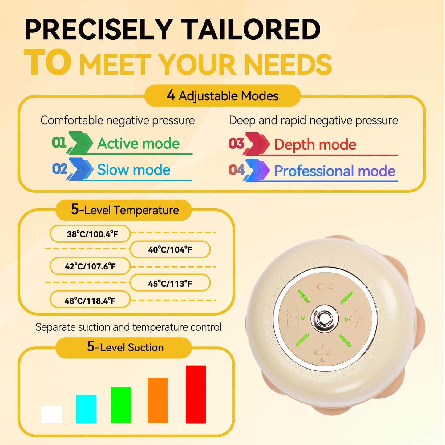METIKO 4-in-1 Smart Cupping Therapy Massager - Heat, Vibration, Gua Sha for Targeted Pain Relief, Knots, Aches, Muscle Soreness, Circulation - Portable Electric Cupping Set
