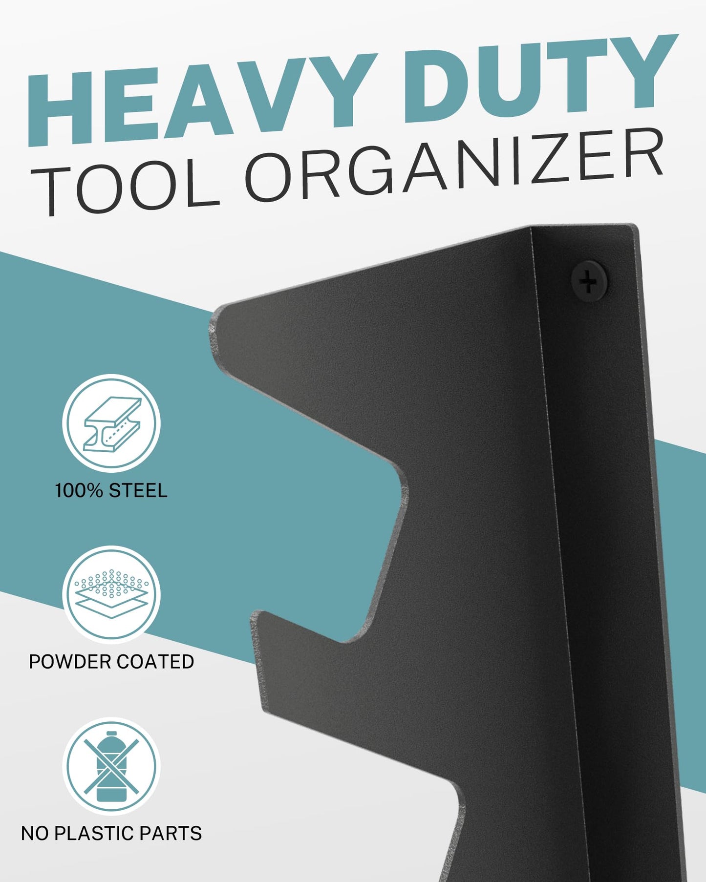 JivaJot Garage Tool Organizer Wall Mount, Shed Yard Tool Organizer for Garage, Horizontal Organization Tool Racks for Walls, Shovels and Rakes, 3FT