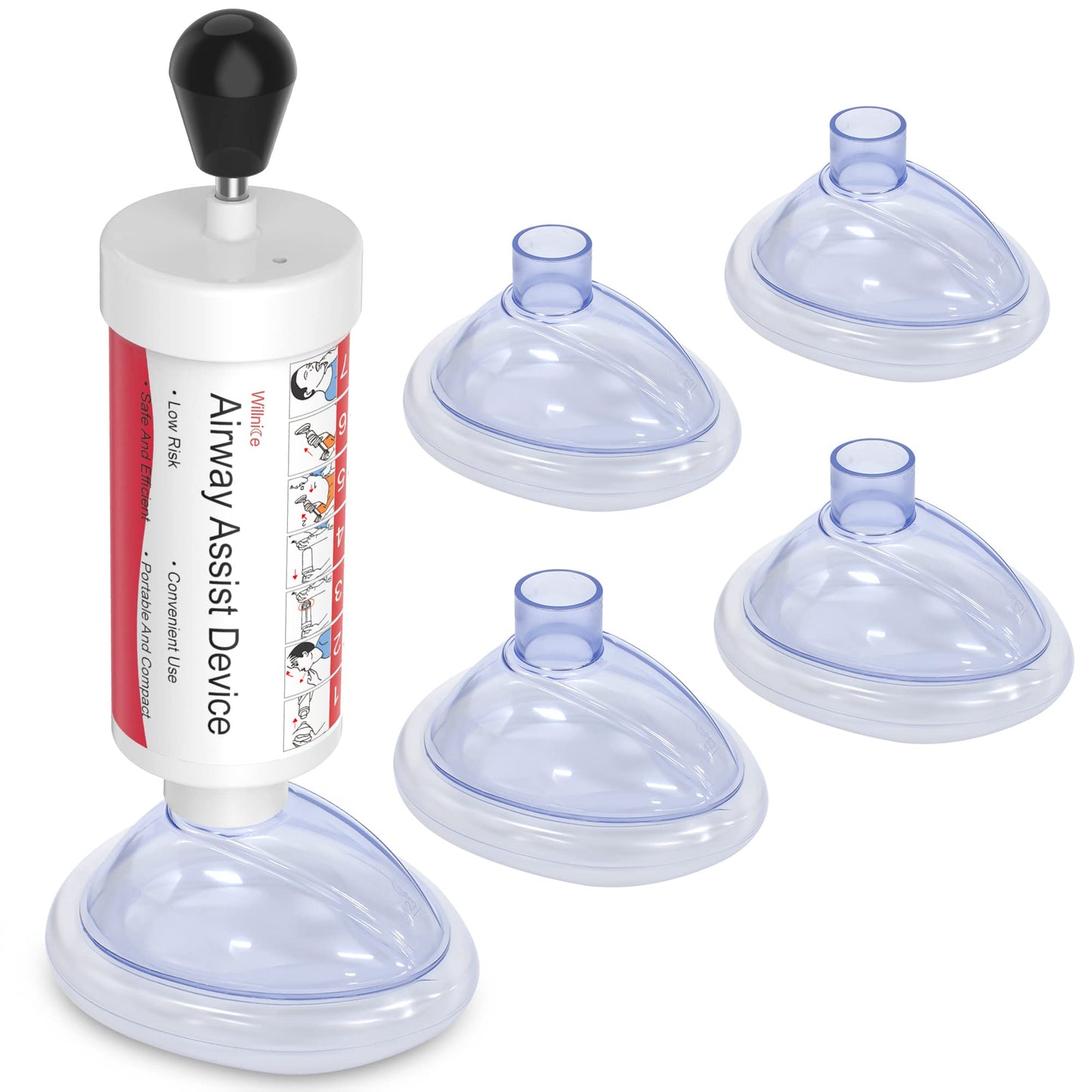 4pcs Effective Airway Assist Device Works for Removing Foreign Material, Portable Assist Kit for Child and Adults - GY Provided Travel & Home Kit