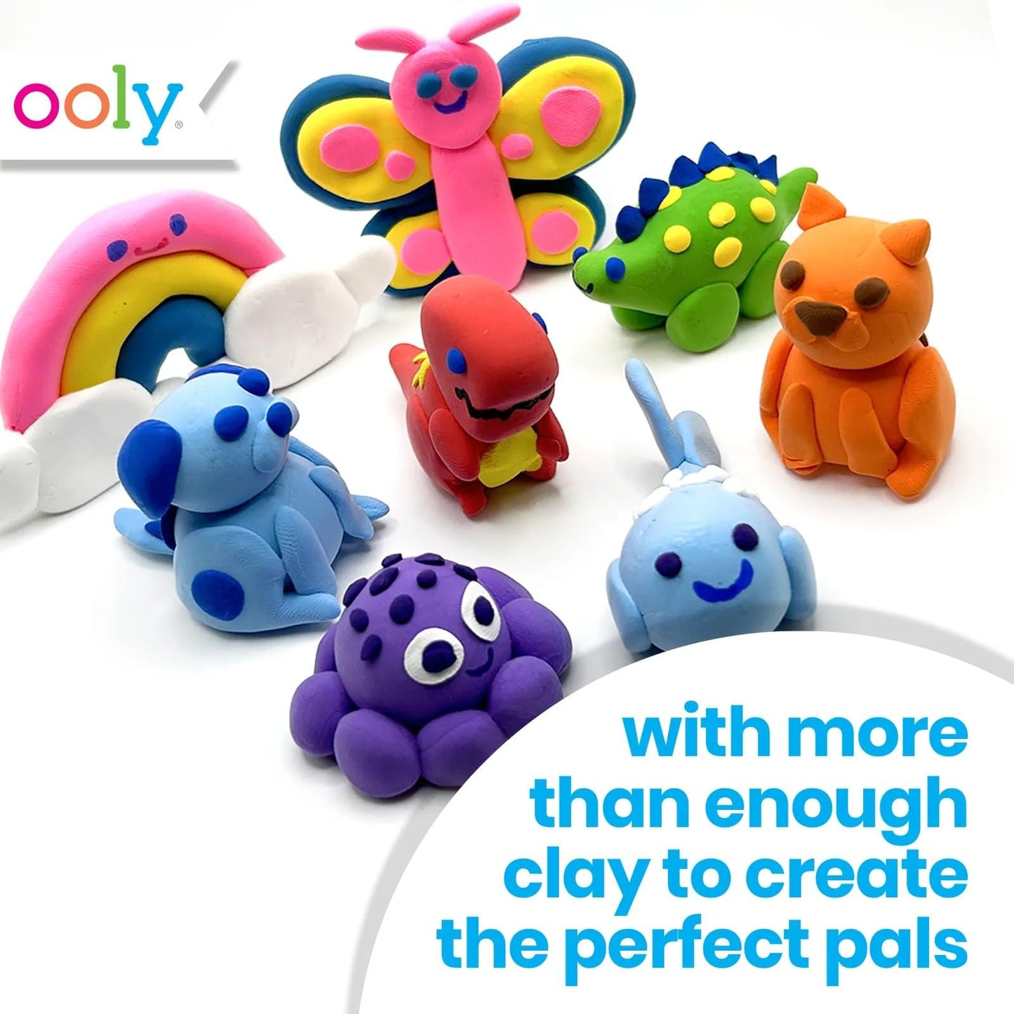 Ooly Creatibles 40 Pieces Deluxe Set - Air Dry Clay for Kids, 40 Colors Modeling Clay with 3 Shaping Tools, 7 Storage Tubs, Non-Toxic Craft Supplies, DIY Art Supplies for Kids Ages 6 and Up