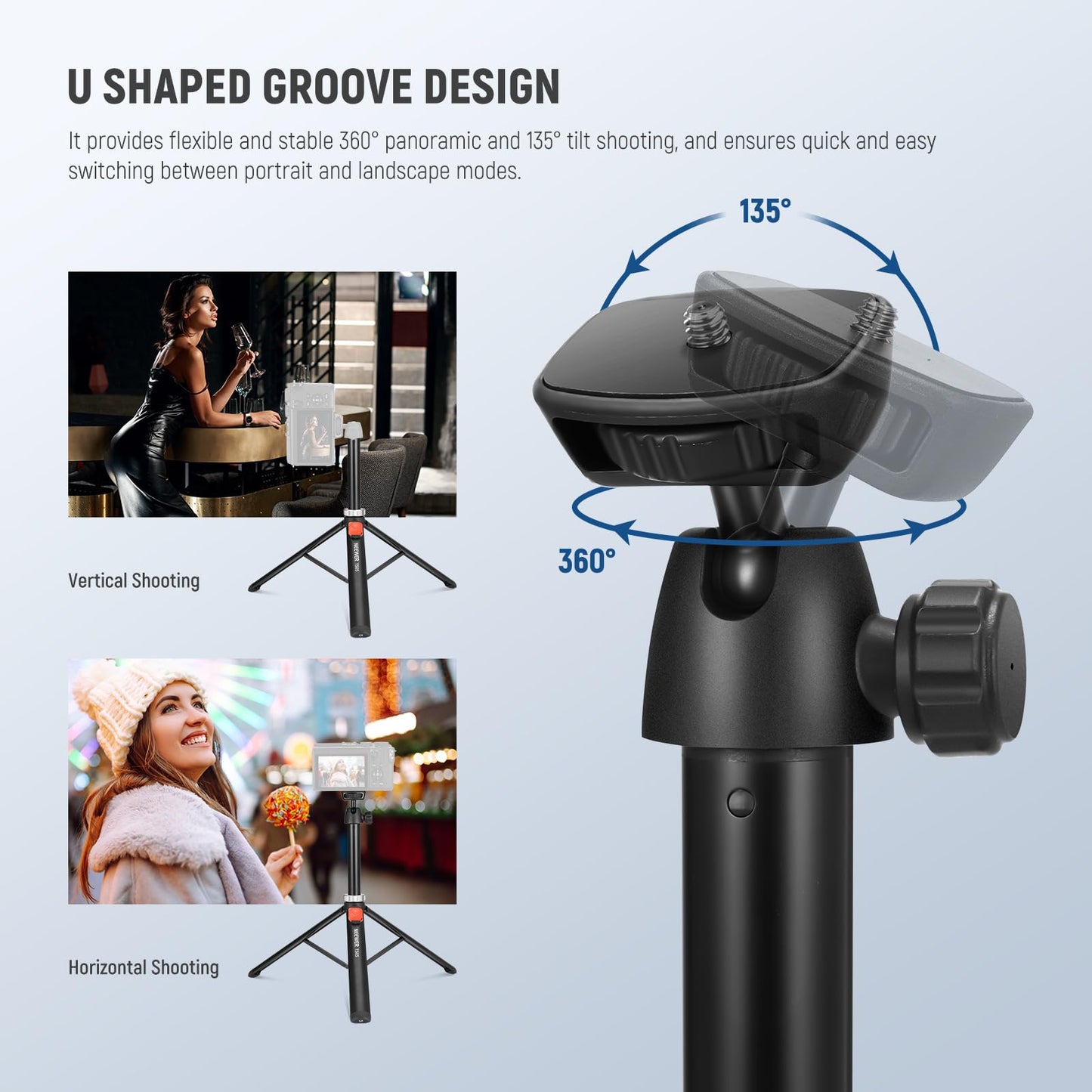 NEEWER Phone Tripod for Cell Phone & Camera with Remote, 62.9" All Metal Selfie Stick Travel Vlog Tripod Stand for iPhone with Phone Holder, Portable Camera Tripod for Canon Sony DLSR GoPro, TS05