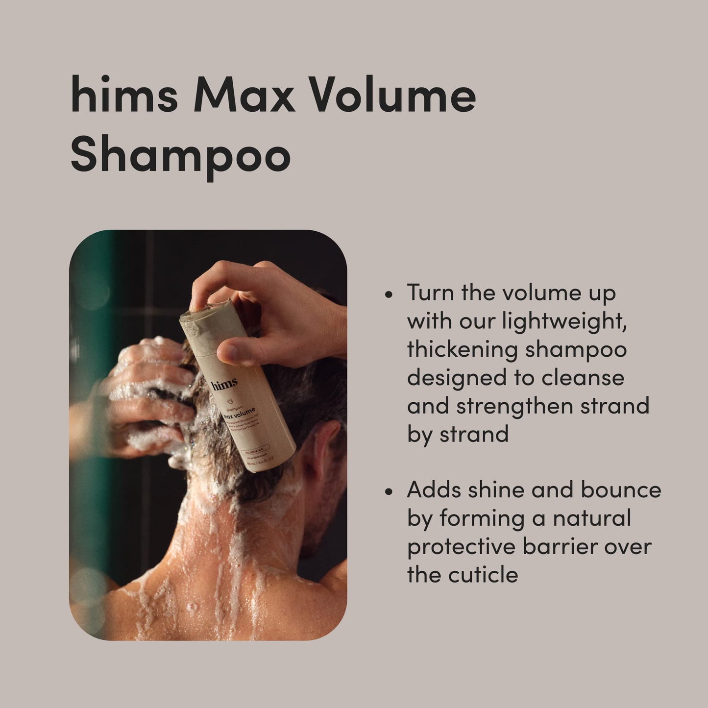 hims Max Volume Shampoo 2 Pack - Volumizing Shampoo for Men with Biotin - Citrus Spice - Men's Natural Shampoo Adds Volume, Shine & Bounce - 2 x 6.4 fl oz Bottles