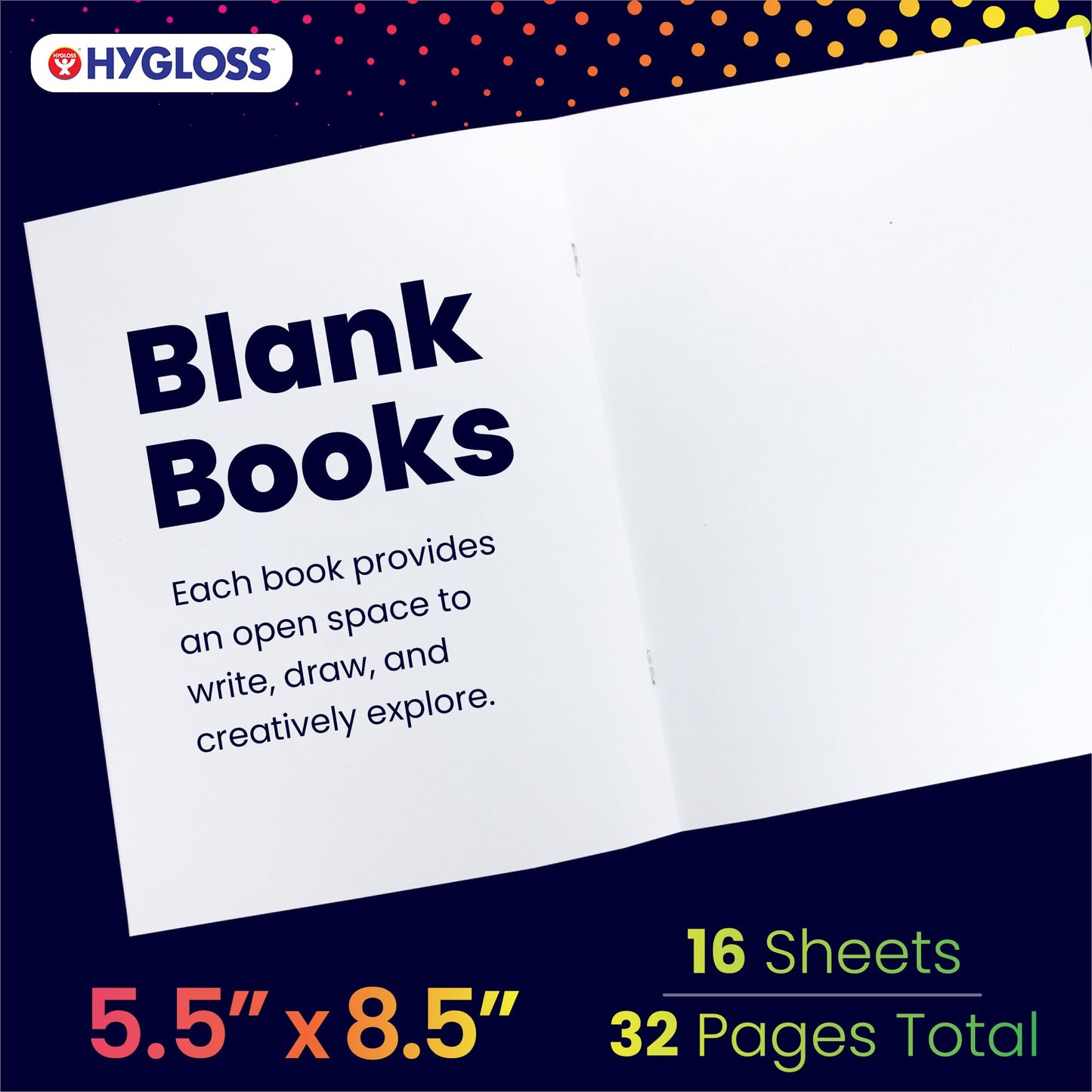 Hygloss Products HYG77710 Mighty Bright's Paperback Books, 2" Height, 5.5" Wide, 8.5" Length, White (10 Books per Set)
