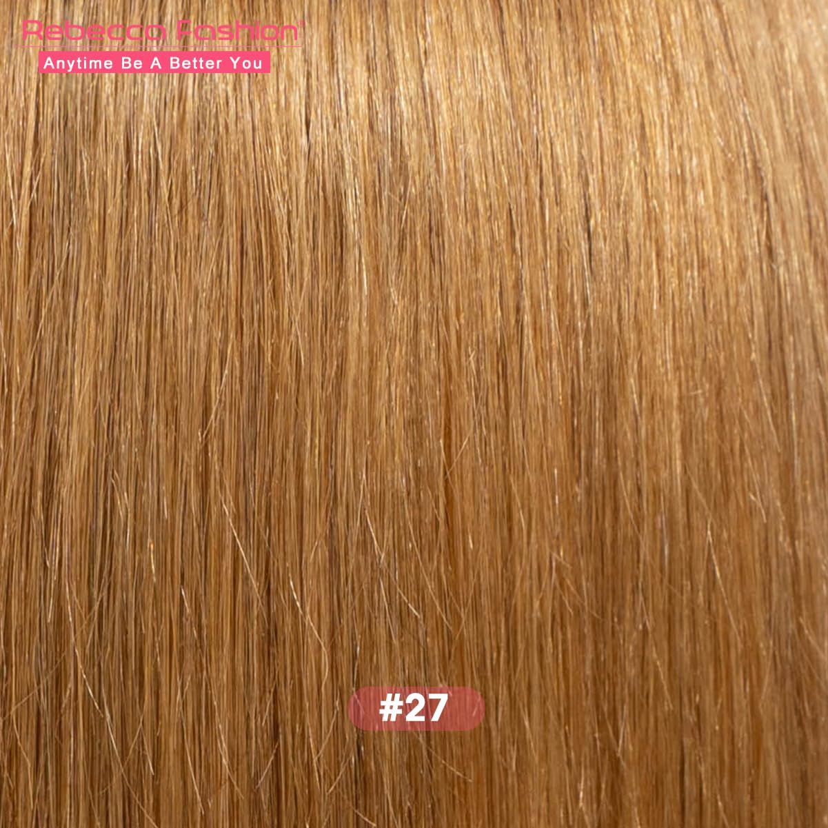 Rebecca Fashion 20 Inch Honey Blonde Straight Wigs with Bangs Human Hair Wigs for Black Women None Lace Front Wigs 10A Brazilian Virgin Hair Glueless Machine Made Wig