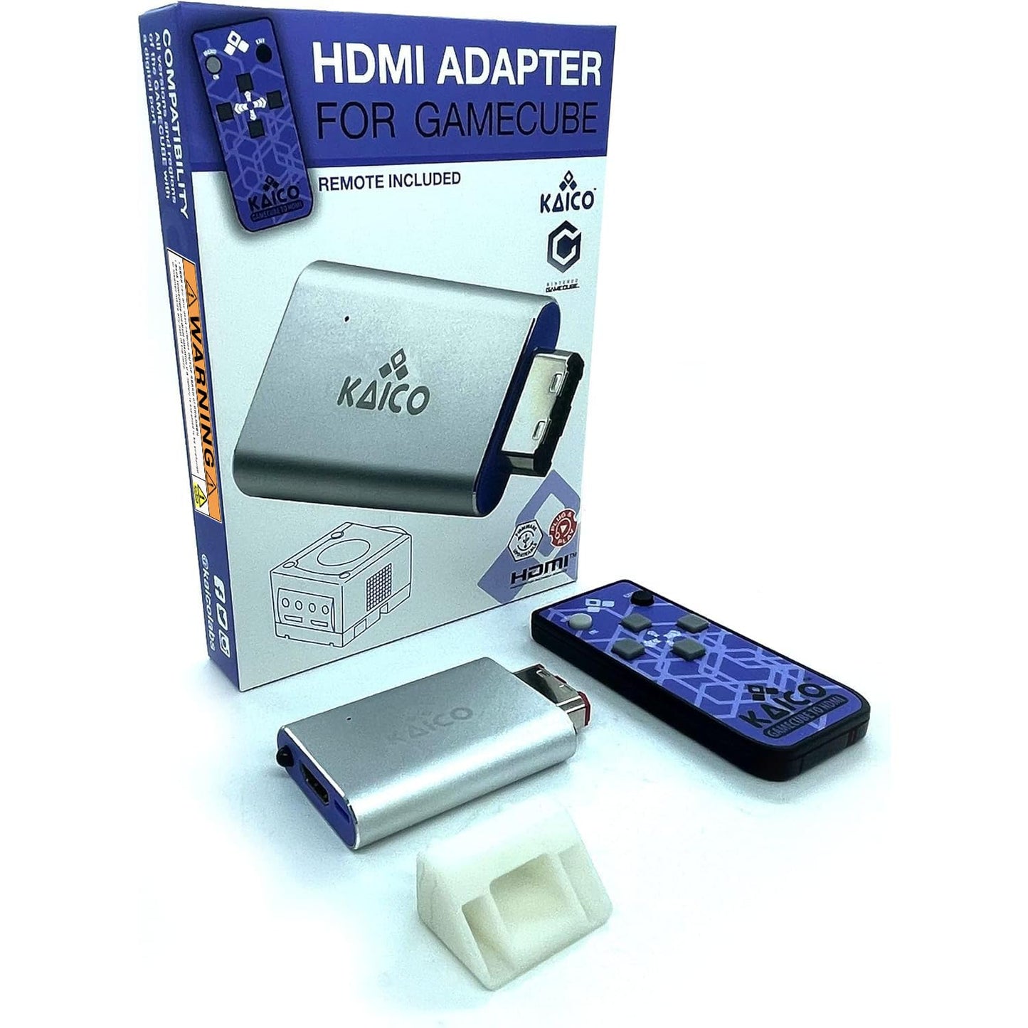 Kaico Gamecube HDMI Adapter Lead for The Nintendo Gamecube Running GCVideo Software. Supports 2X Line-Doubling and Includes Remote Control. A Simple Plug & Play Gamecube Adapter Solution