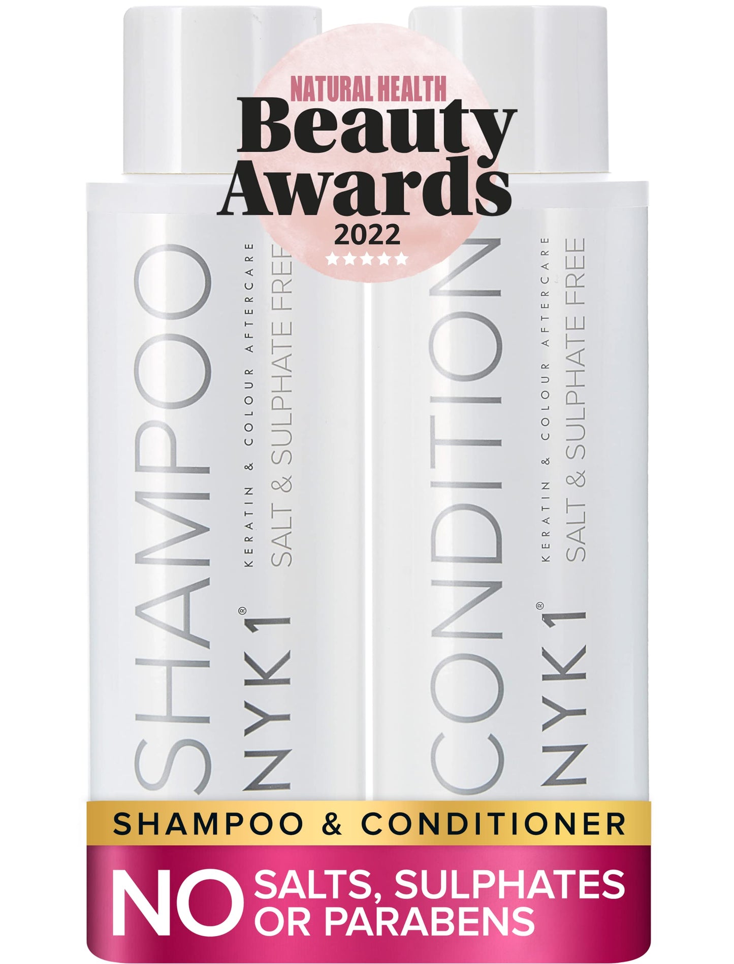 SALT NYK1 Sulfate-Free Shampoo and Conditioner Set for Color-Treated Hair, Extensions and Keratin Treatments (2 x 16.9 Fl Oz)