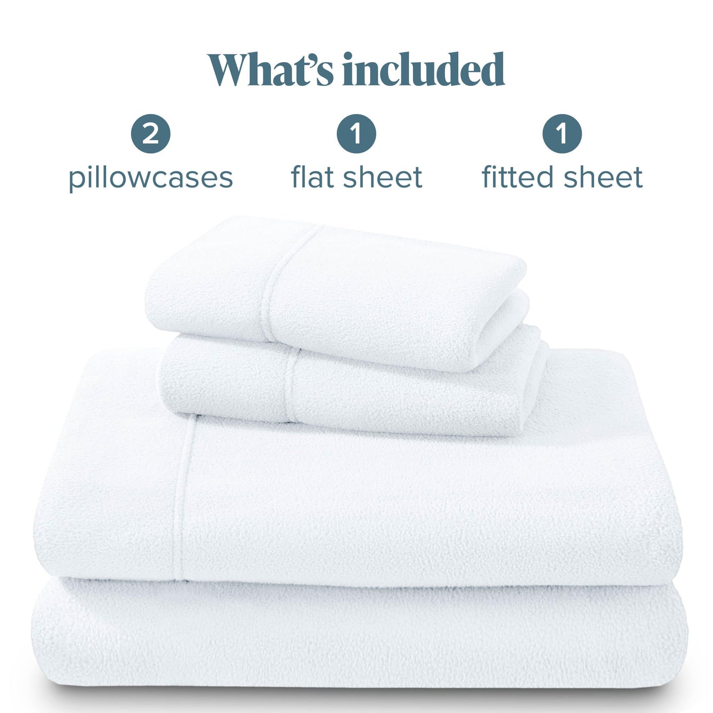 Bare Home Super Soft Fleece Sheet Set - Full Size - Extra Plush Polar Fleece, No-Pilling Bed Sheets - All Season Cozy Warmth (Full, White)