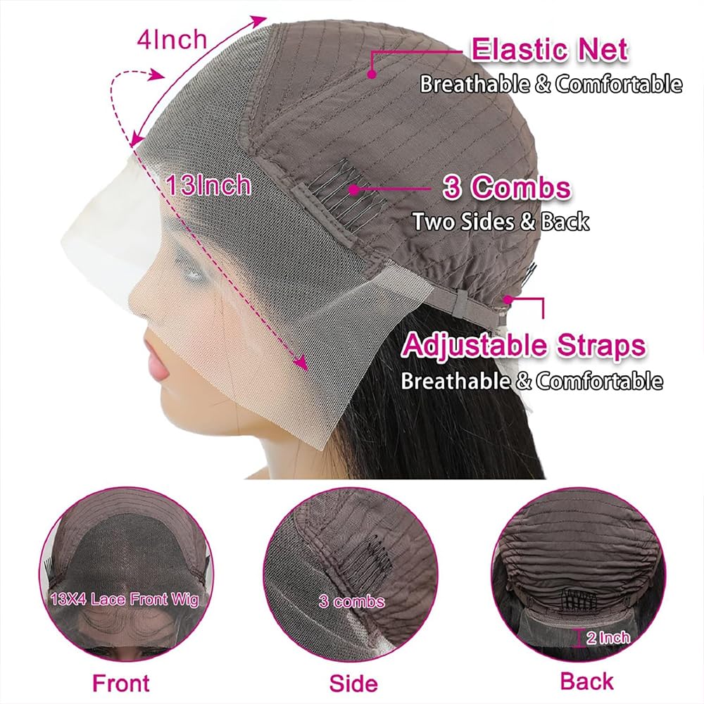 Tiwugi 30 Inch Body Wave Lace Front Wigs Human Hair Pre Plucked 13x4 HD Lace Front Wigs Human Hair 180% Density Body Wave Glueless Frontal Wigs Human Hair for Women