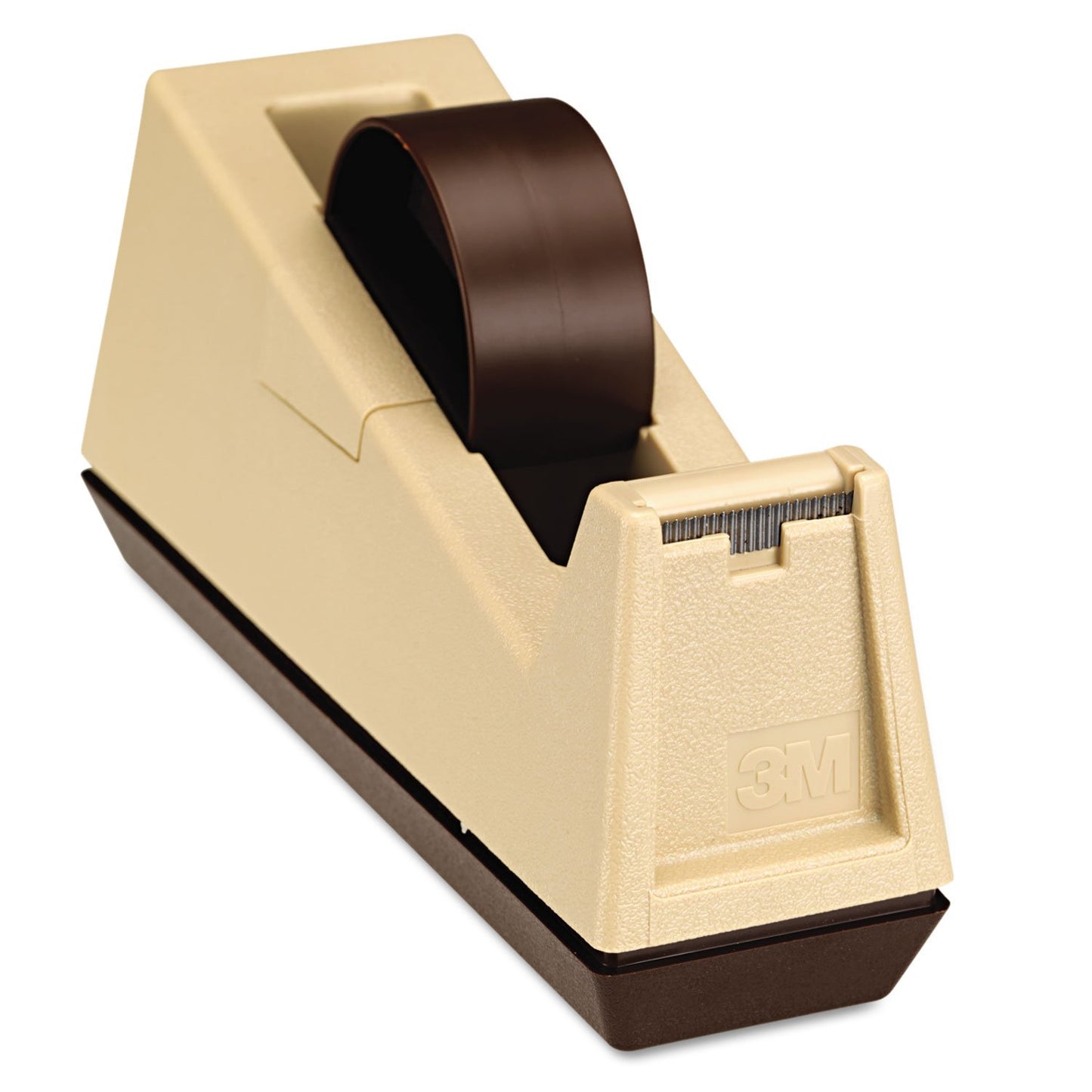 3M Scotch C25 Heavy-Duty Weighted Tape Dispenser, 3-Inch Core, Plastic, Putty/Brown