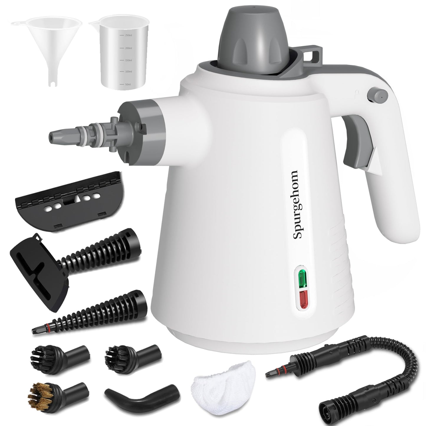 Spurgehom Handheld Steam Cleaner, Portable Steamer with 11 PCS Accessory & Safety Lock, Large Capacity Steam for Cleaning, Multipurpose Steam Cleaner for Home, Car, Window