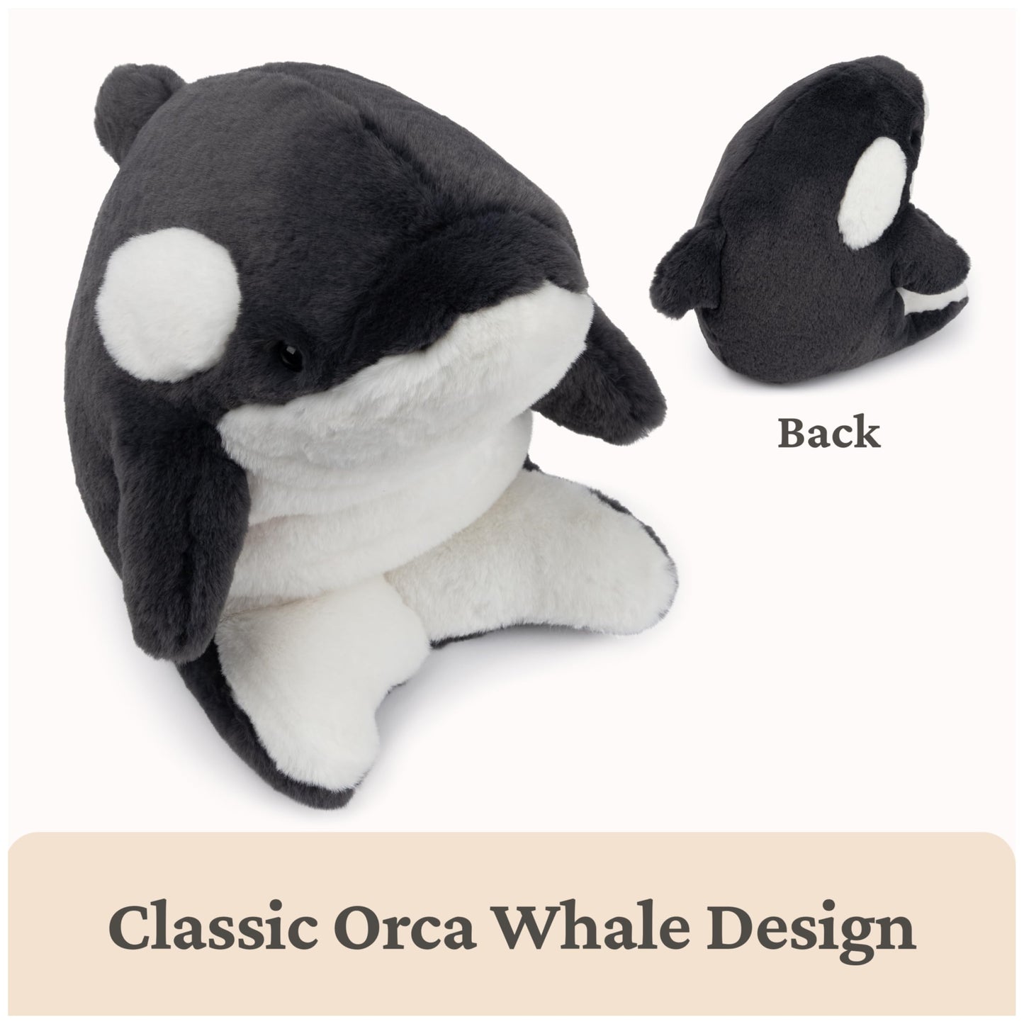 GUND Flynn Orca Whale Plush, Premium Whale Stuffed Animal for Ages 1 and Up, Black/White, 10”