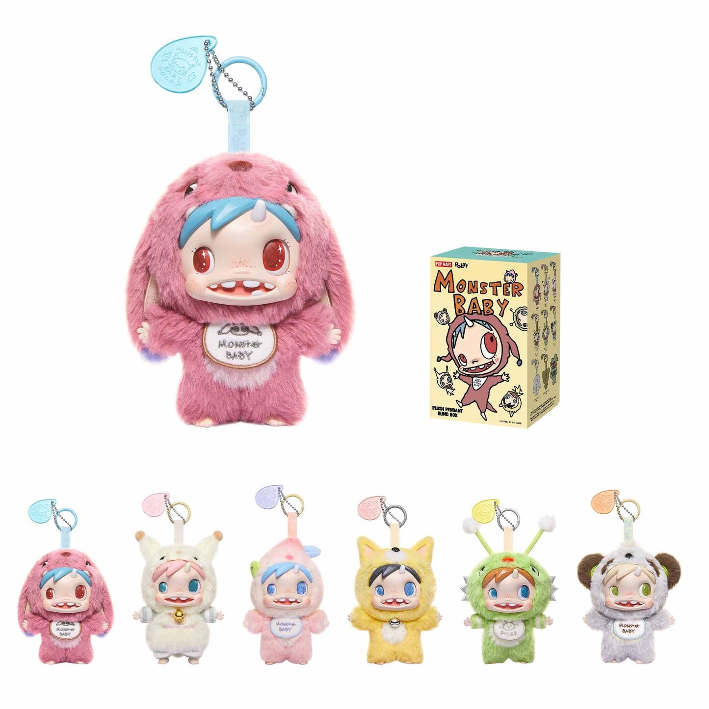 POP MART POLAR-Monster Baby Collection Series Plush Pendant Ver.1, Polar Blind Box Figures, Random Design Action Figures Collectible Toys for Home Decor, Holiday Anniversary Birthday Gifts, Single Box