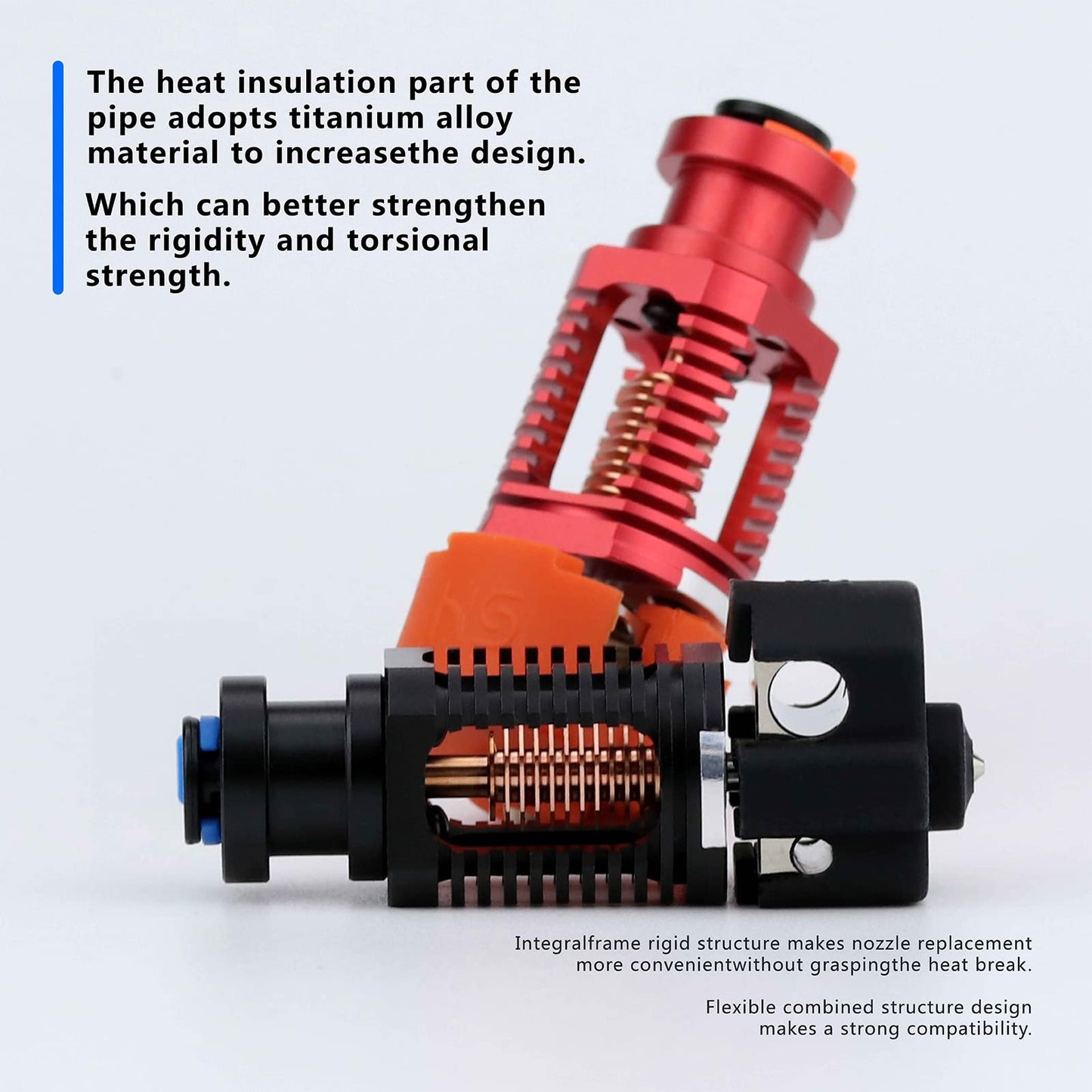 Upgrade Red Lizard k1 V6 Dragon Hotend Plated Copper Nozzle Block Compatible with Voron 2.4 0.1 CR10 Ender 3 V2 Pro Ender 5 Prusa I3 MK3s Titan DDB Extruder 3D Printer