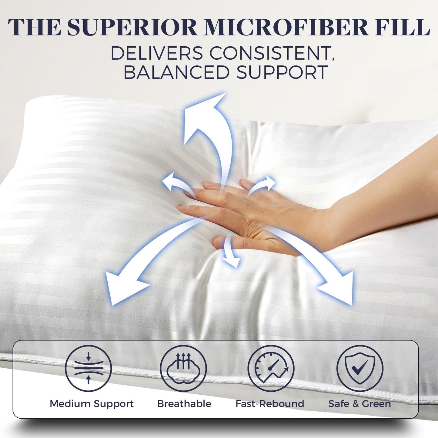 Basic Beyond Hotel Collection Bed Pillows for Sleeping - King Size Pillows Set of 4, 20x36, White