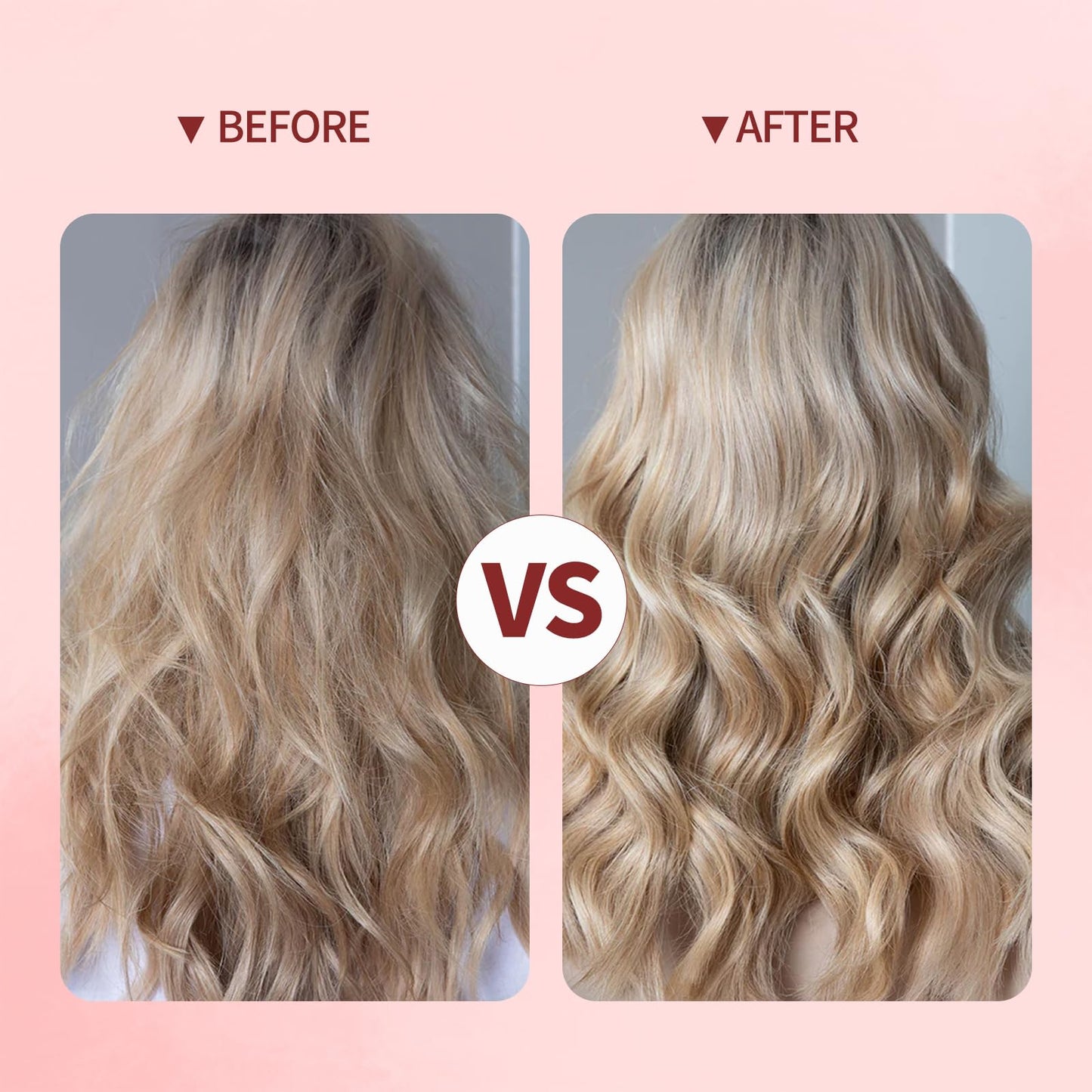 1 1/4 Inch Curling Iron with Clipped Tourmaline Ceramic Barrel Professional Hair Curler up to 450°F Dual Voltage for Traveling 60 Mins Auto Off Suit for Different Hairstyle (Pink, 1.25 Inch)