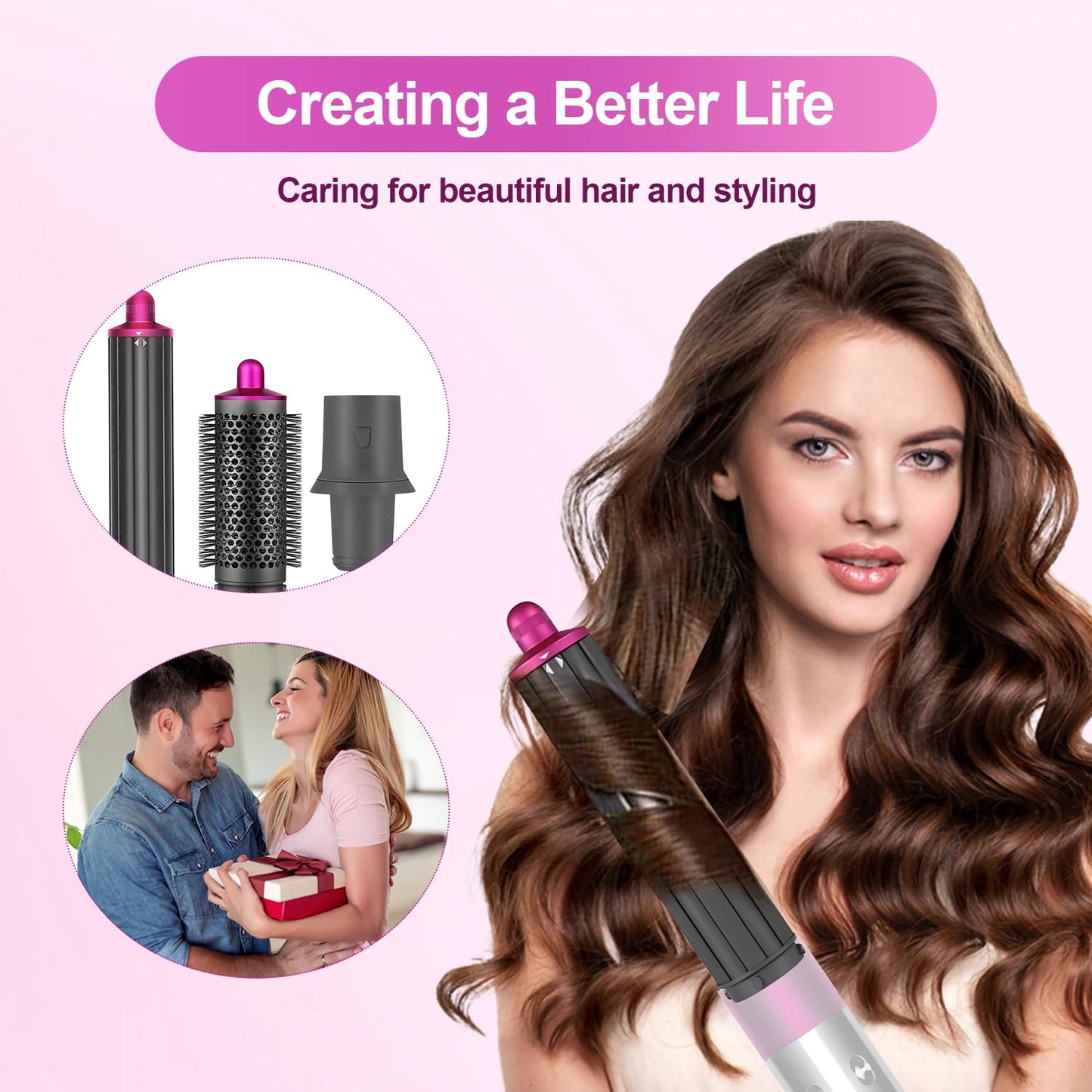 40MM/1.6 Inch Long Curling Barrel Curling Brush Attachment, Compatible withDyson Hair CurlersCurling Barrel withAdapter forAirwrap StylerFor use with hair styling toolsModels HS01 /HS05 HD01/HD08