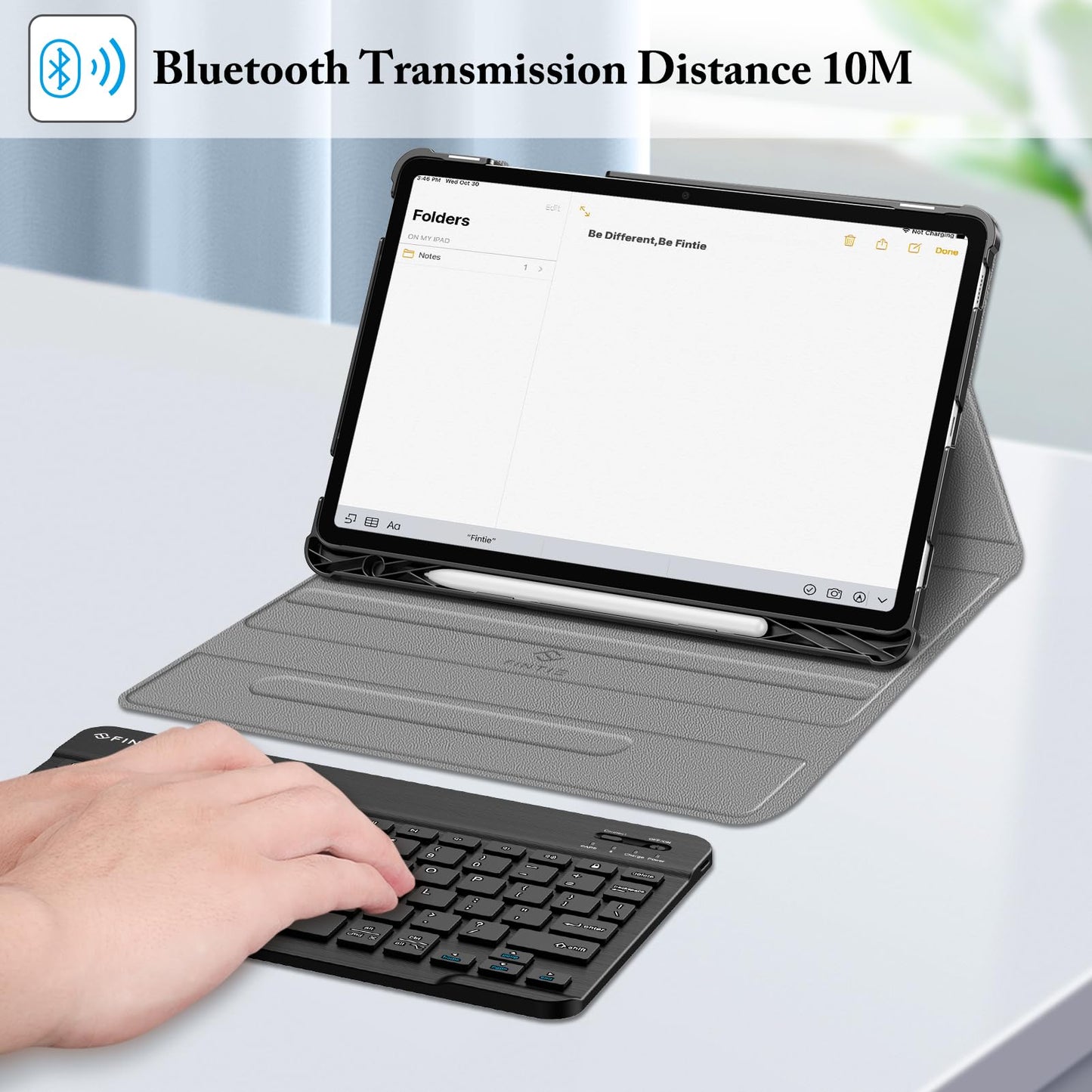 Fintie Keyboard Case for Samsung Galaxy Tab S9 FE 5G 10.9 Inch/Galaxy Tab S9 11 Inch 2023 with S Pen Holder, Slim Stand Cover Detachable Wireless Bluetooth Keyboard, Black