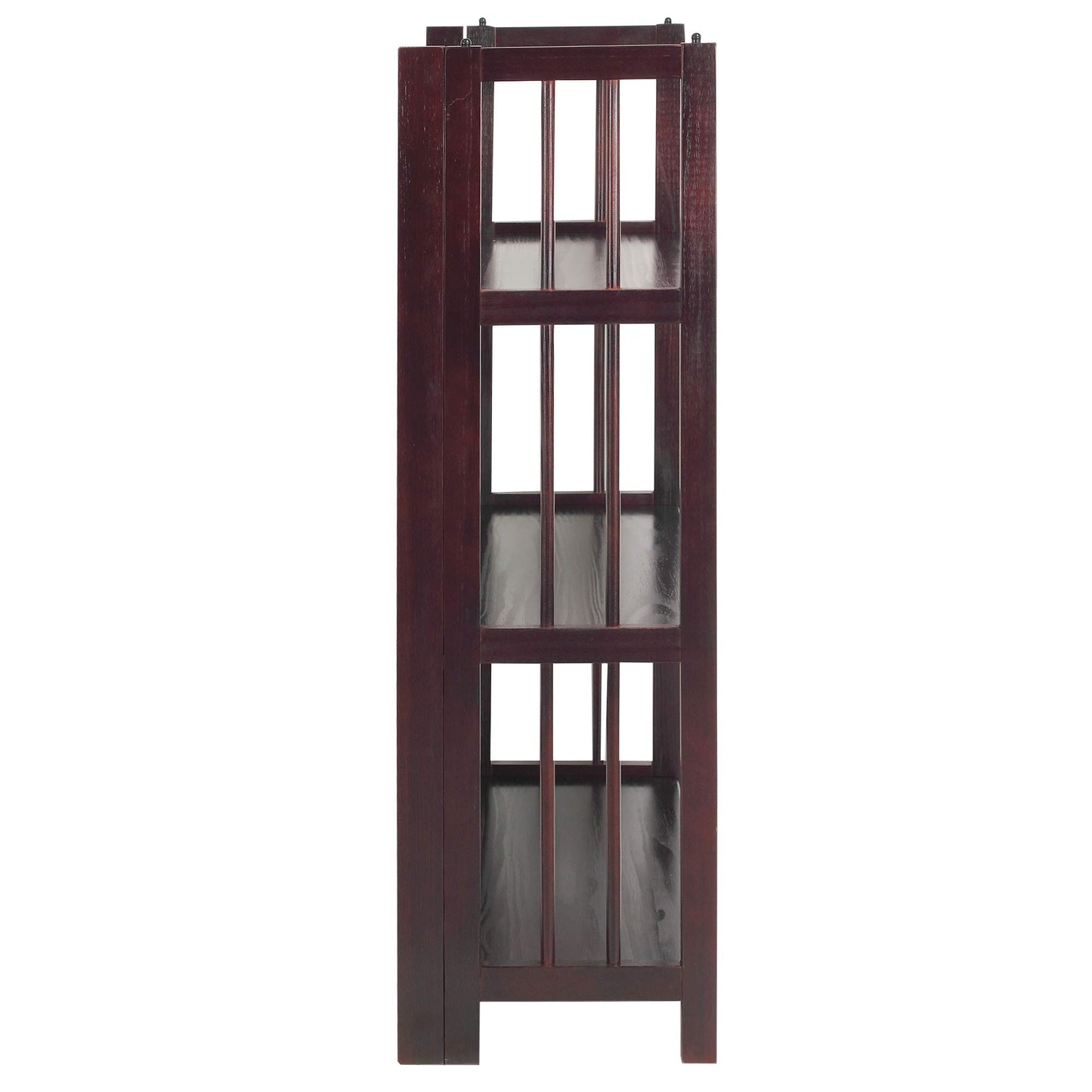 Casual Home 3 Shelf Folding Stackable Bookcase, 27.5" Wide, Espresso