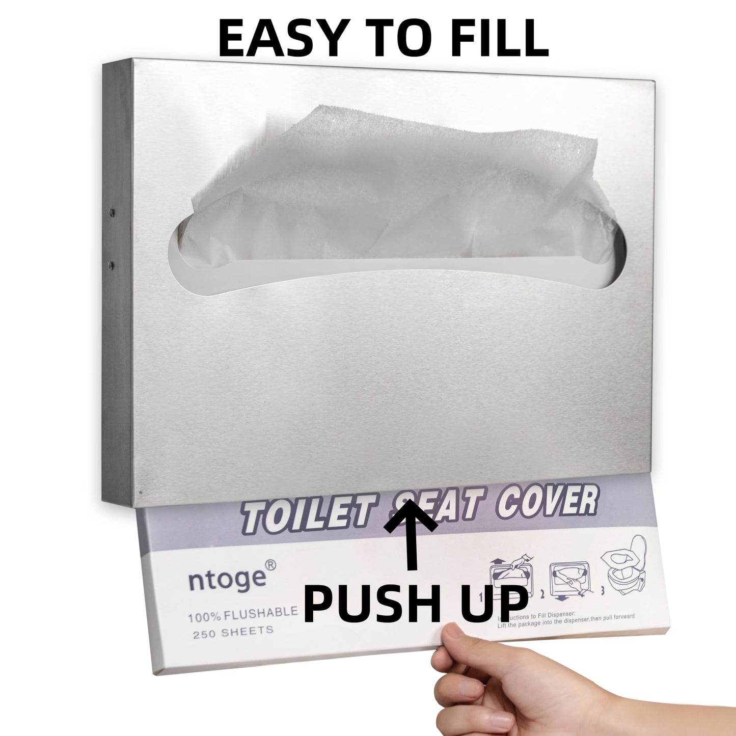 Desyeryamimi 2 Pack Toilet Seat Cover Dispenser,Commercial Stainless Steel Brushed Toilet Seat Cover Holder for Disposable Toilet Seat Covers Wall Mount for Bathroom Restroom