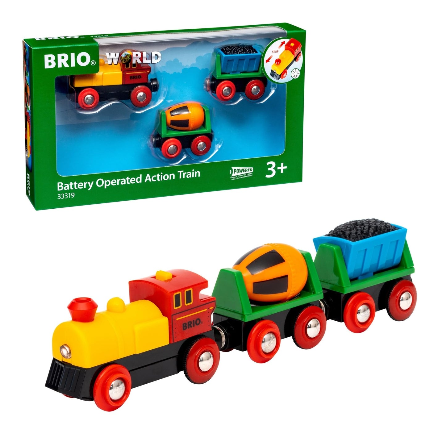 BRIO World - 33319 Battery Operated Action Train | Toy Train for Kids Age 3 and up