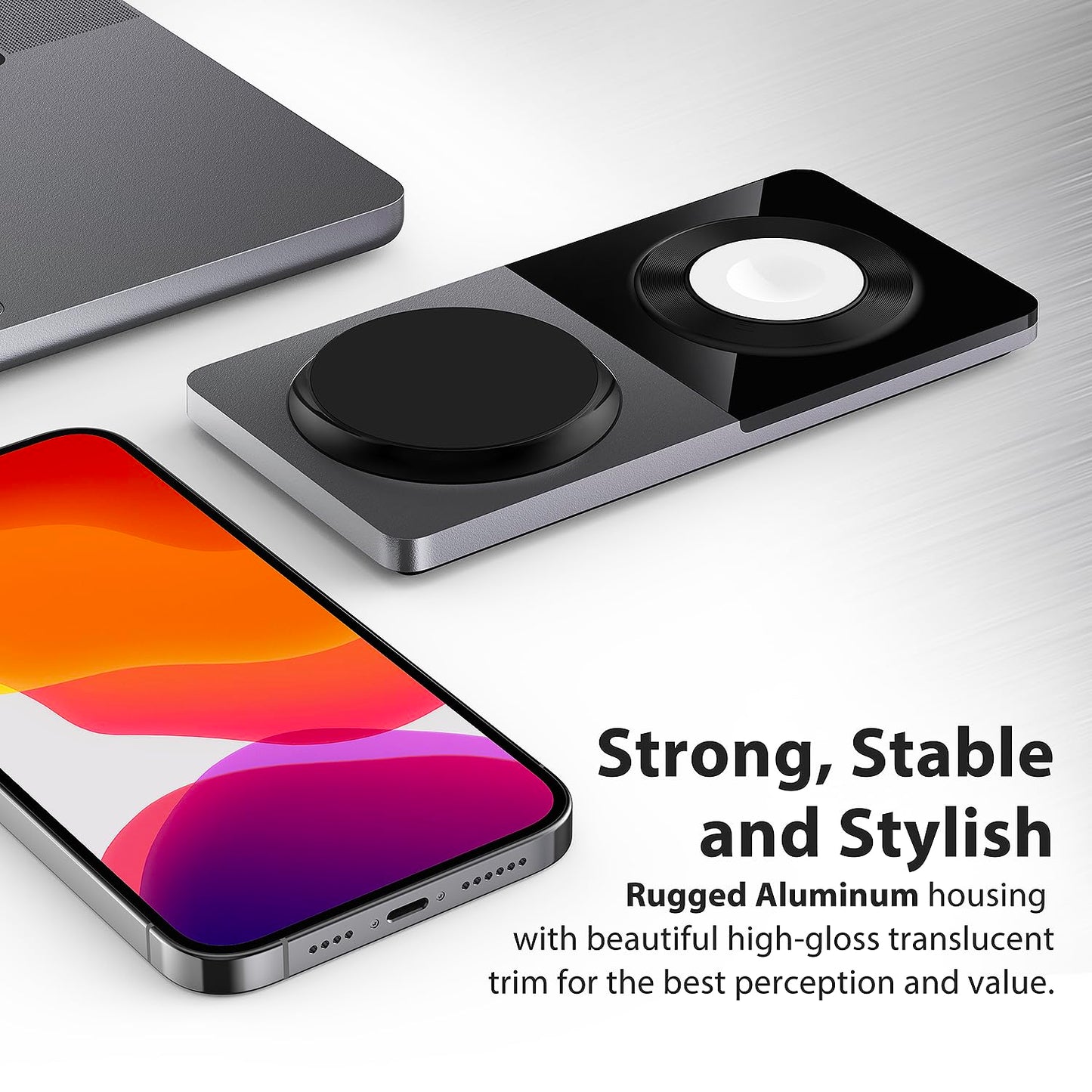 3 in 1 Charging Station for Apple Devices: Mag-Safe Charger Stand Fast Charging, Wireless Charger for iPhone 16/15/14/13/12 Series, Apple Watch Series 1-9/Ultra, AirPods Pro,30W USB Charger (Black)