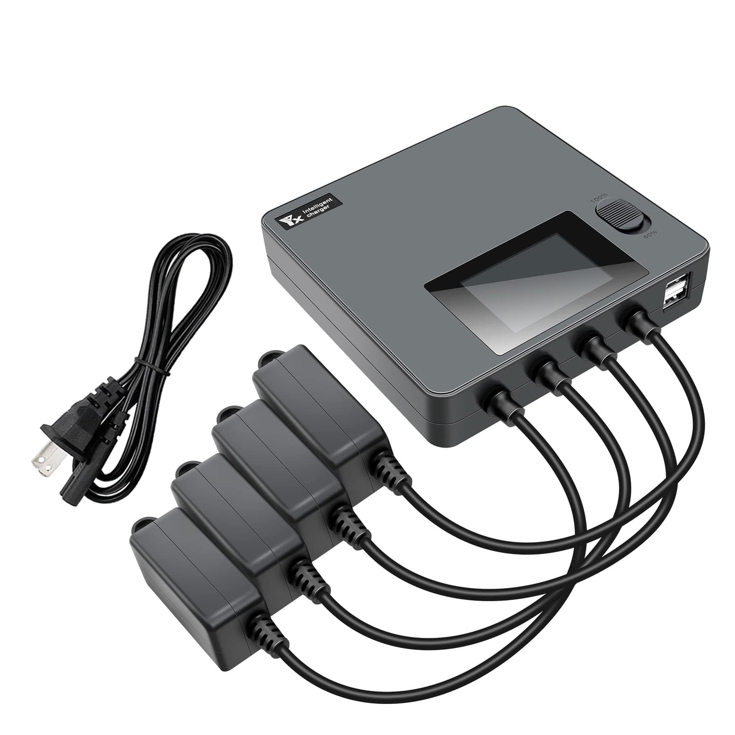 Hanatora LCD Simultaneous Charger with Storage Charge for DJI Mini 3,3 Pro,4 Pro Battery,Fast Multi Parallel 6 in 1 Display Charging Hub Drone Accessories