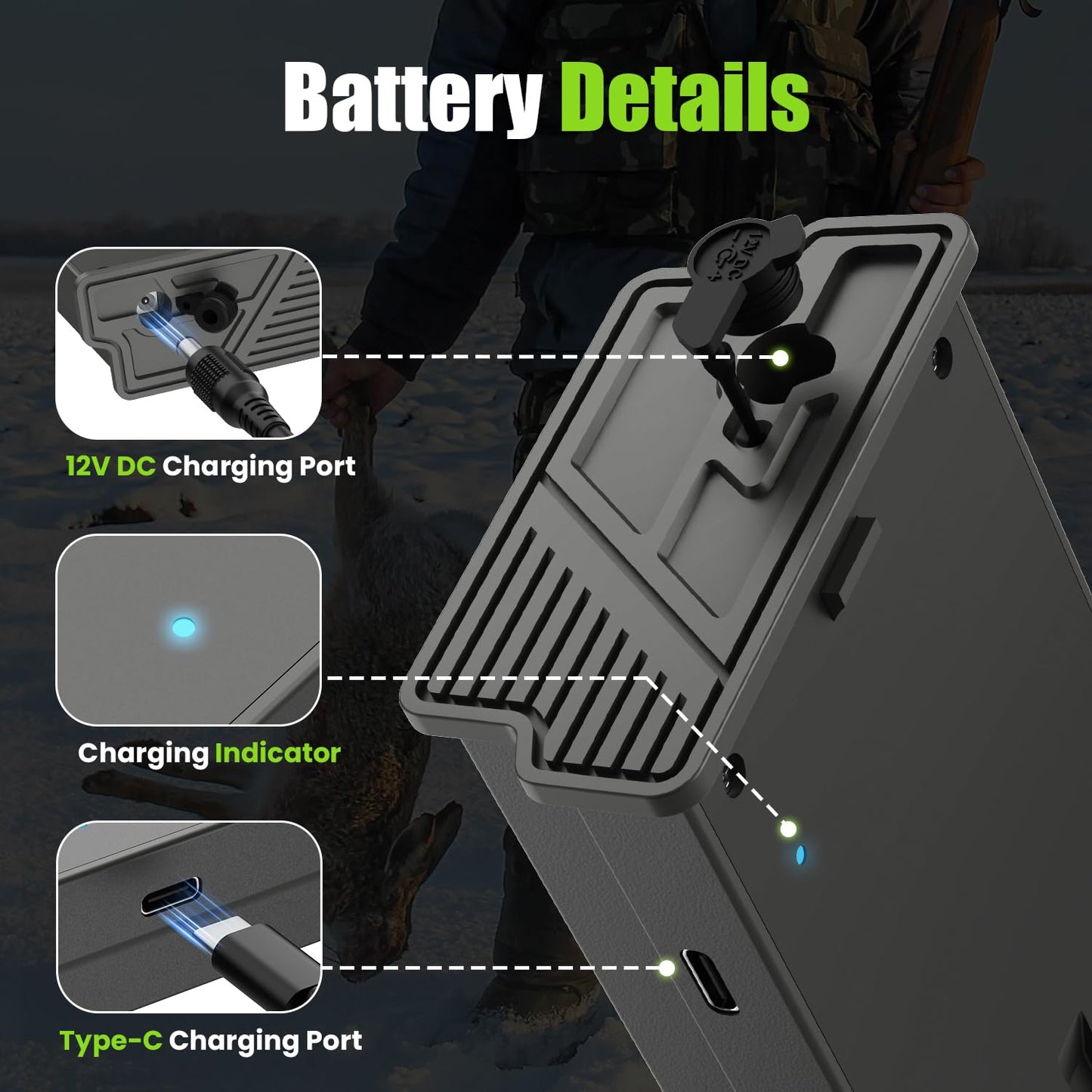 Adicop Rechargeable Lipo Lithium Battery Pack Trail Camera Battery Compatible with Reveal Hunting Camera X, X Pro, Pro 3.0, X Gen 2.0 3.0, XB, SK (Pack of 2, 6000mAh)