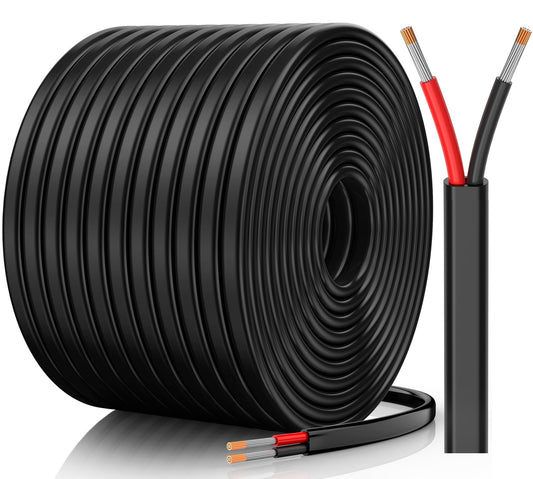 CONEPY 14 Gauge Wire, 14 AWG 2 Conductor Electrical Wire, Flexible/Oxygen-Free Tinned Copper/Stranded PVC 14/2 Cord for Automotive, Marine, LED Strips, Solar, RV, Lighting (100FT)