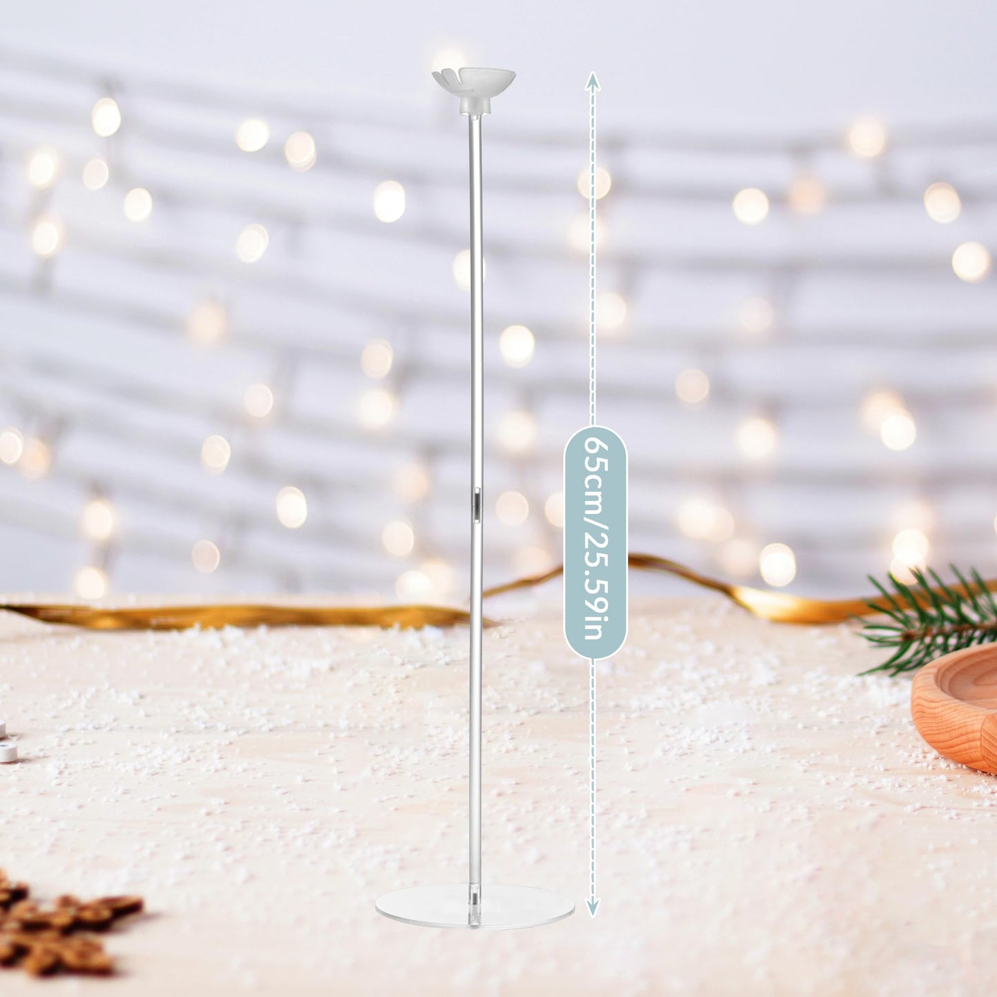 Hanna Roberts Clear Acrylic Balloon Stands for Centerpieces, 25.6 inch 10 Pack Balloon Centerpiece Stand for Tables, Balloon Holder For Wedding Birthday Party Decorations (Balloons Not Included)