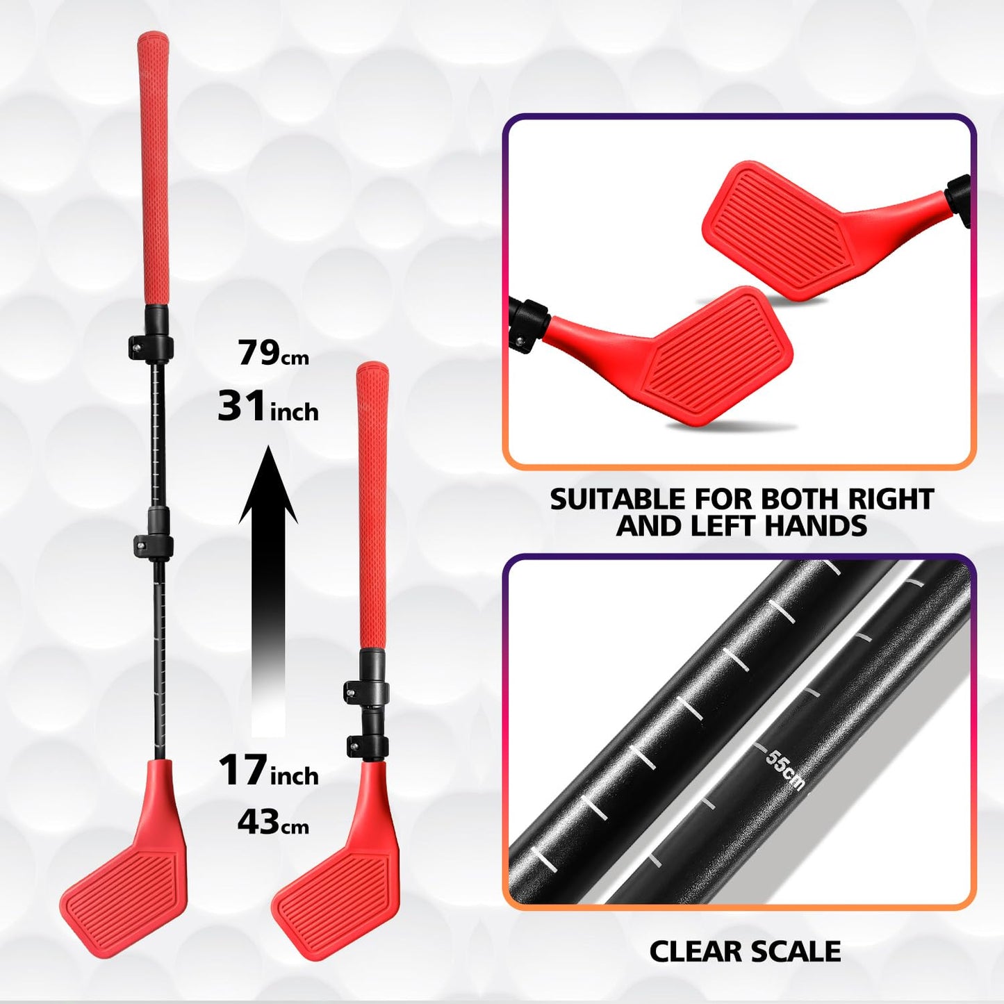 wootfairy Beginner Kids Golf Club Set, Adjustable Kids Junior Golf Clubs with Oversized Club Heads for Family Play Golf Game in Backyard, Grass & Park Play