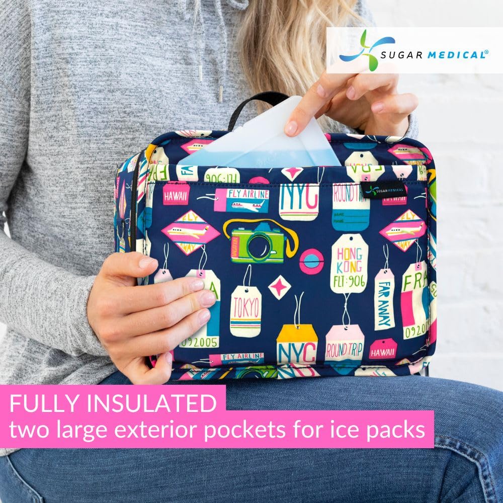 Sugar Medical Insulated Diabetes Travel Bag | Diabetic Care Products | Diabetic Supplies Case | Glucose Meter Case (Vaca All Day)