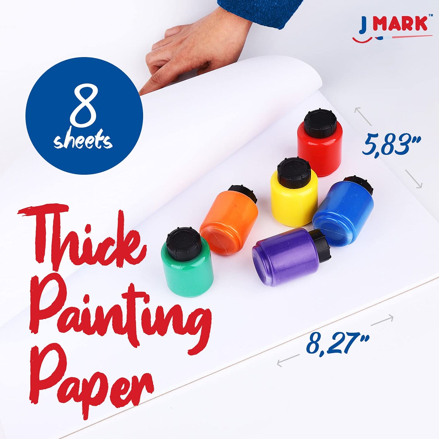 J MARK Complete Toddler Painting Set – 38-Piece Washable Non-Toxic Tempera Paint Set for Toddlers, Includes Art Smock, Toddler Painting Paper, Brushes, Painting Tools and More