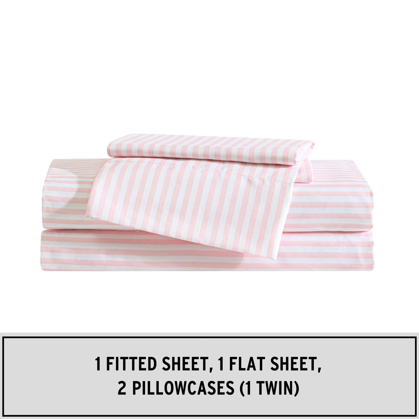 Eddie Bauer Kids - Queen Sheet Set, Ultra-Soft Microfiber Bedding with Fully Elastic Fitted Sheet, Kids Bed Set with Pillowcases, Easy Care Bedding (Little Stripe)