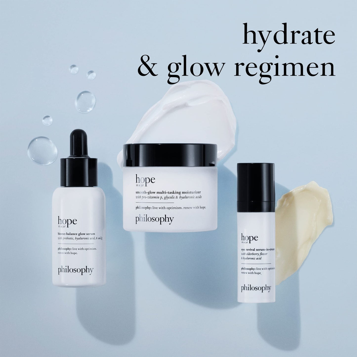 philosophy hope in a jar biome-balance glow facial serum - with enhanced hyaluronic acid, prebiotic & AA2G - helps restore natural balance & provides instant, supercharged hydration - 1 fl oz.