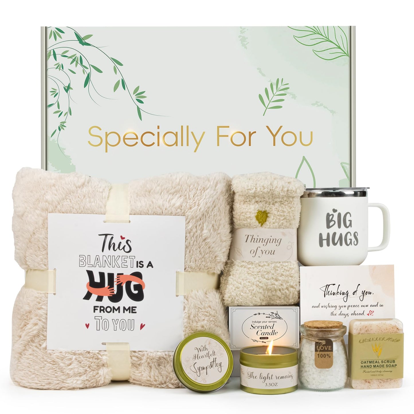 Sympathy Gift Baskets for Loss of Loved One, Bereavement Care Package for Women, Condolence Gift for Mom, Dad, Husband – Grief Support, Miscarriage Gifts for Mother, Sorry for Your Loss
