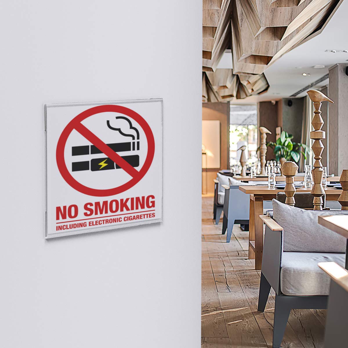 HIIMIEI Acrylic Wall Sign Holder 8.5 x 11 Inches Horizontal 12 Pack, Clear Plexiglass Display Sign Holders Adhesive with 3M Tape, Plastic Photo Ads Frames for Office Hospital Hotel Store
