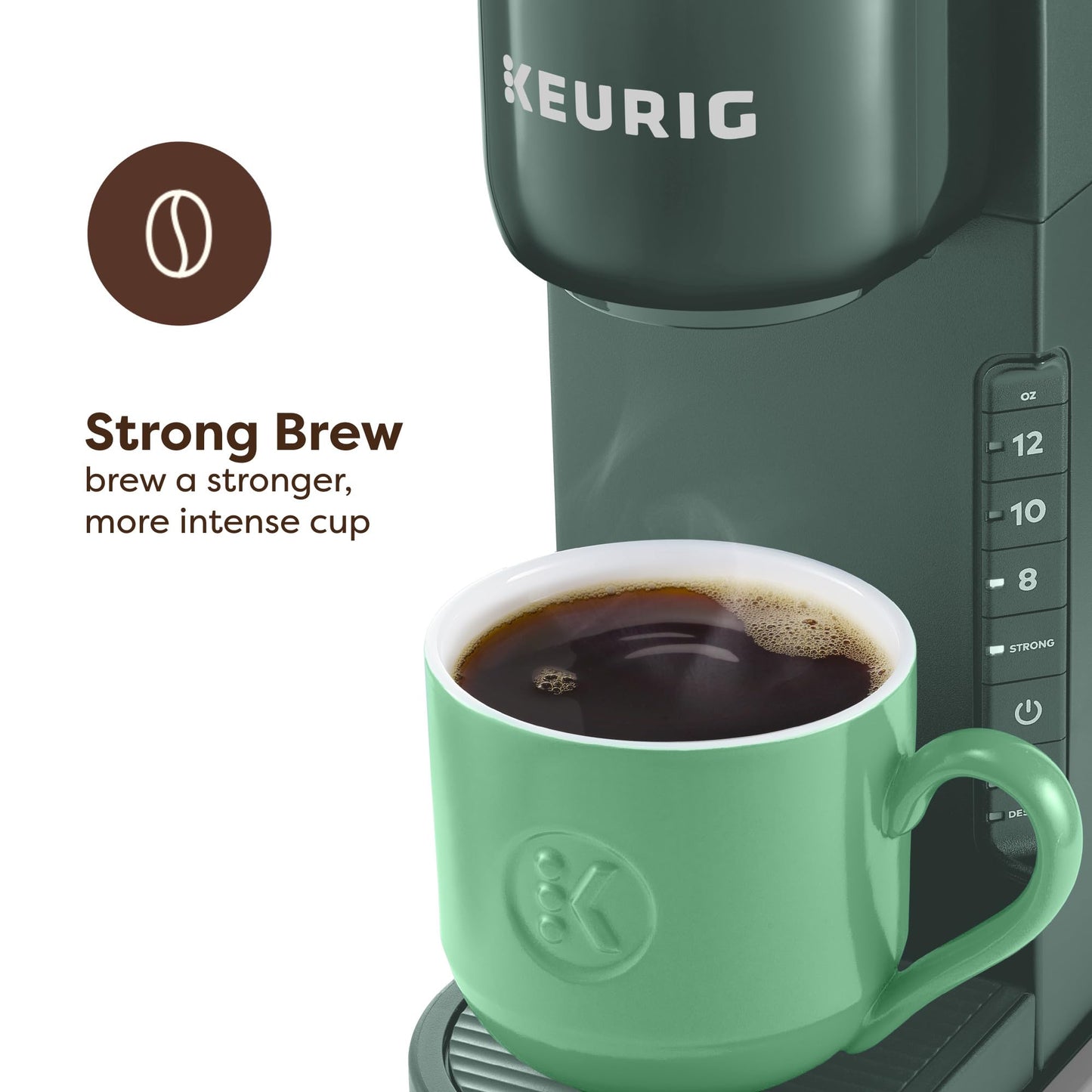 Keurig K-Express Single Serve Coffee Maker – Strong Brew Option, 42oz Reservoir, Sleek Design for Holiday Hosting & Gifting, Evergreen
