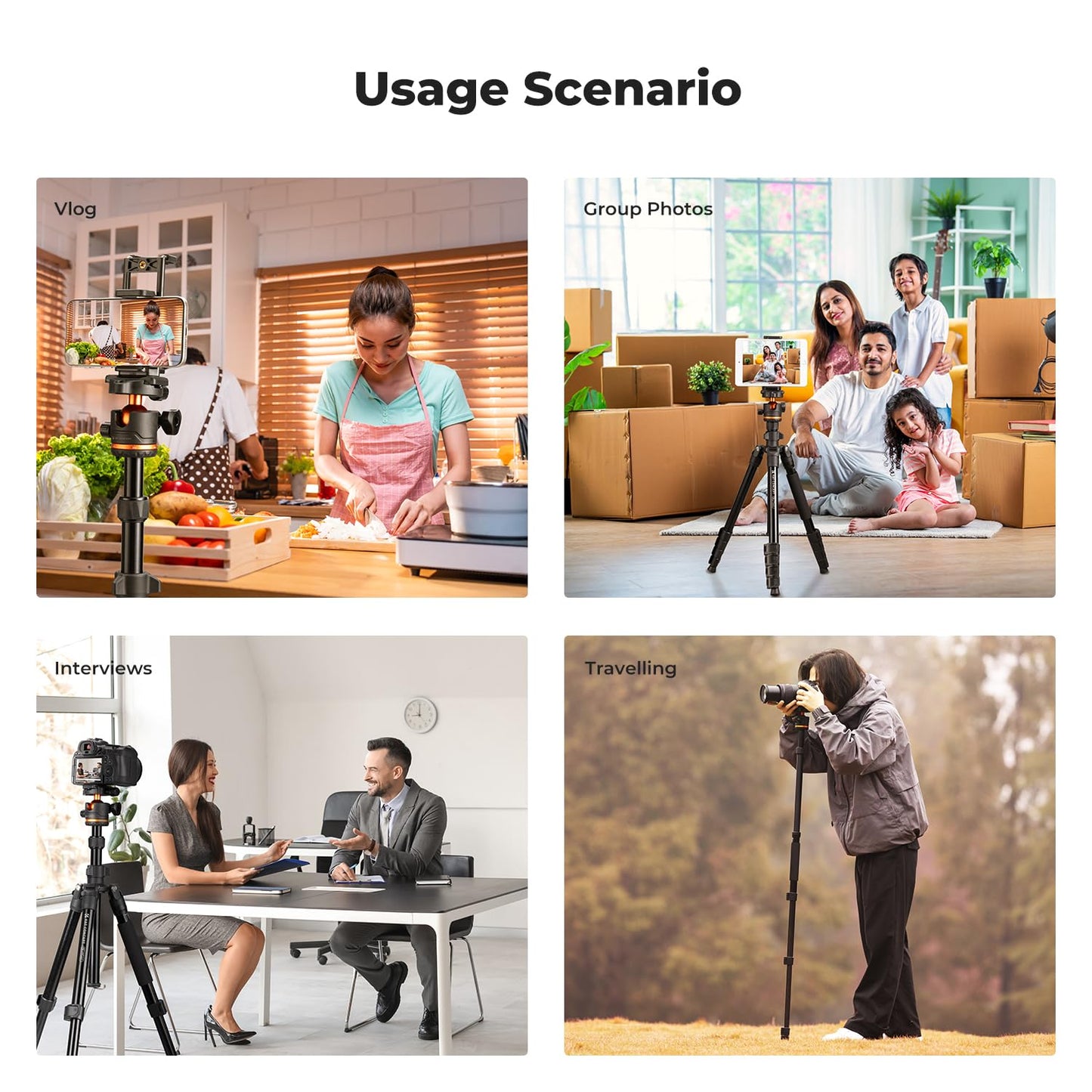 K&F Concept 75.6 inch/192cm Camera Tripod, Heavy Duty DSLR Tripods with 360 Degree Ball Head Load Capacity 8kg/17.6lbs, Detachable Monopod, Cellphone Clip for Smartphone O275A5+BH-36