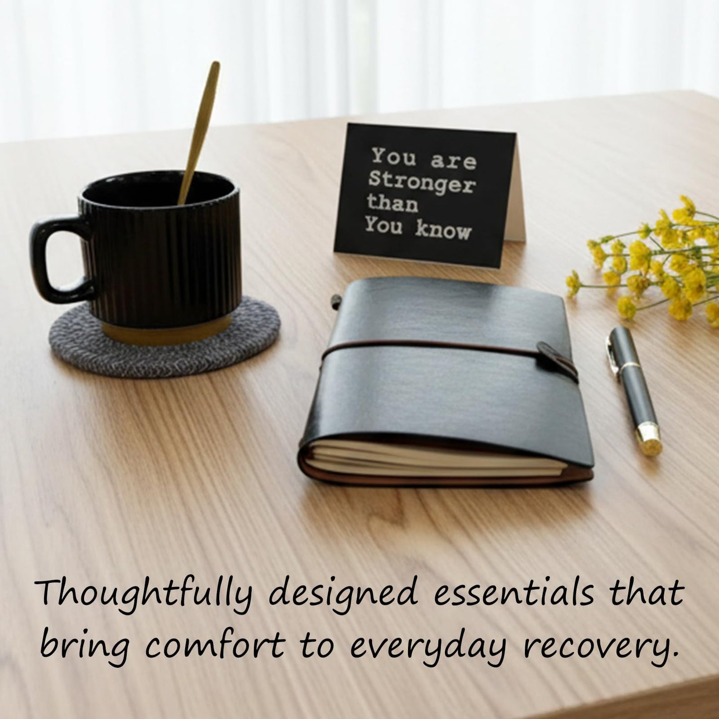 Care Package for Men - Get Well Soon Gifts for Men with Plush Blanket, Ceramic Mug Set, Socks, PU Notebook, Pen, Stress Stone & Greeting Card - Encouragement & Support Gift for Dad, Friend