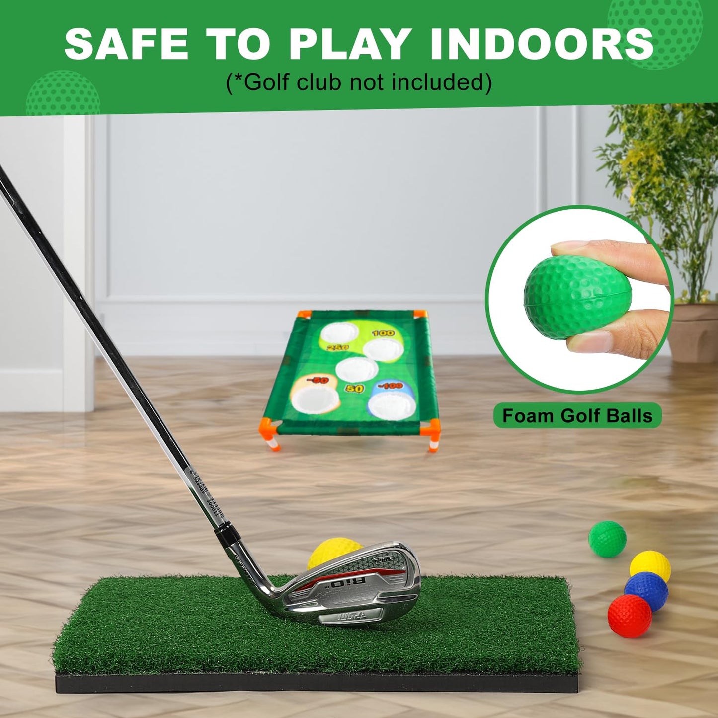 TOY Life 2 Pack Golf Cornhole Game Corn Hole Set Chipping Golf Game for Adults Kids Backyard Yard Training Equipment Outdoor Indoor (NO Club Included)