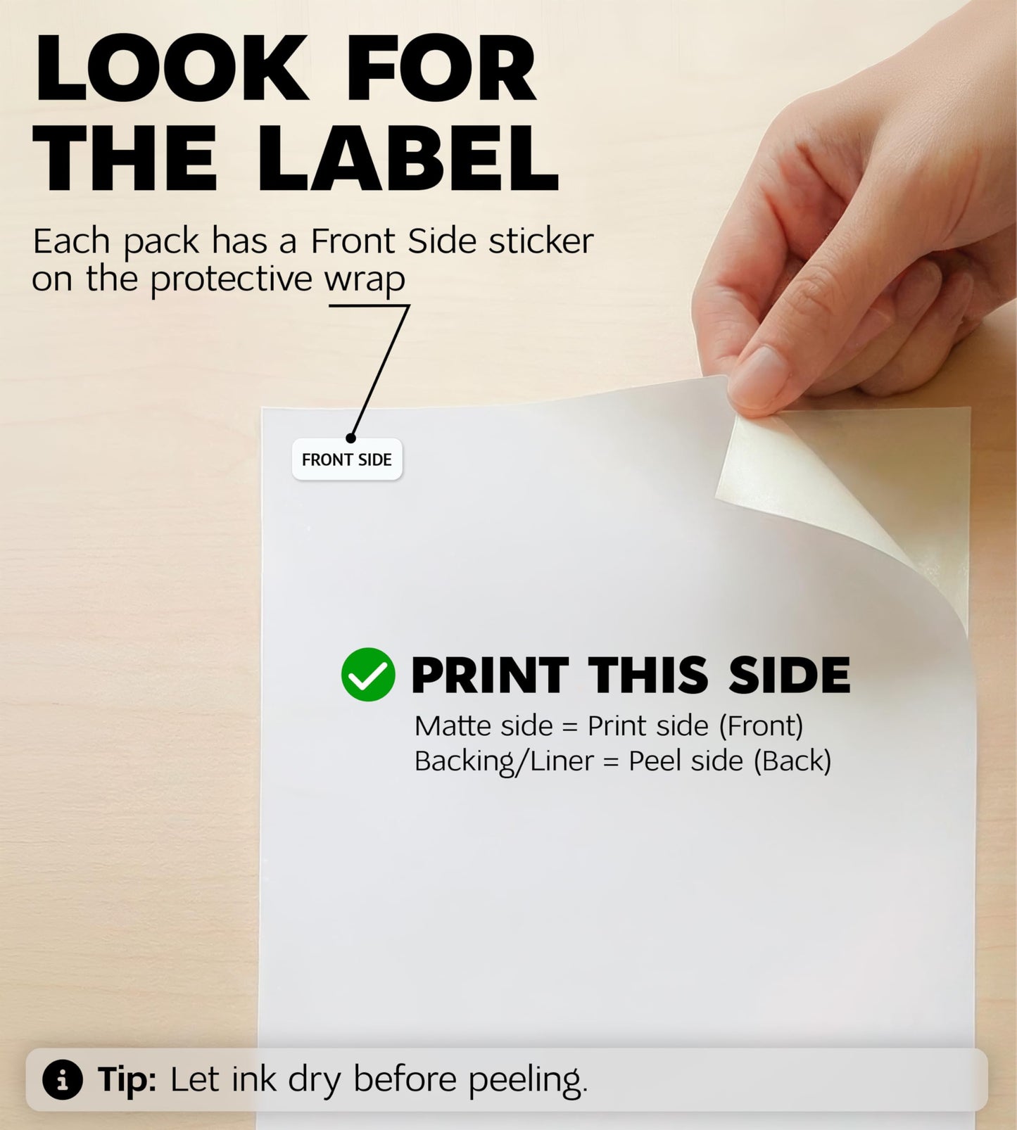 Premium Printable Vinyl Sticker Paper for Inkjet Printer and Laser - 100 White Matte Sticker Paper Waterproof - Durability Adhesive Paper 8.5x11 (Matte, 100 Sheets)
