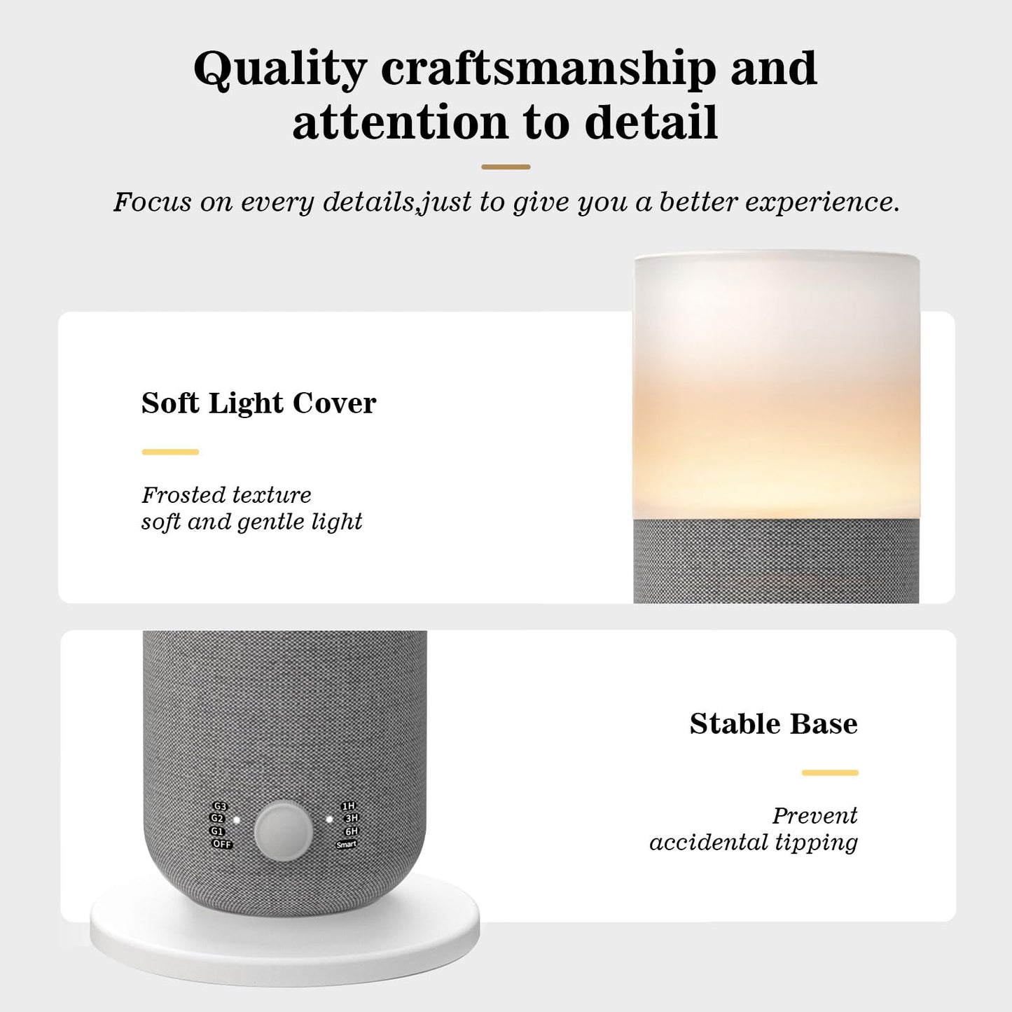 Luxury Scent Air Machine for Home, Fabric, Waterless, Covers 1000 Sq. Ft | Manual Control, No App Needed | Ambient Light | Essential Oil Diffuser, Fragrance & Aroma Diffuser, Gray
