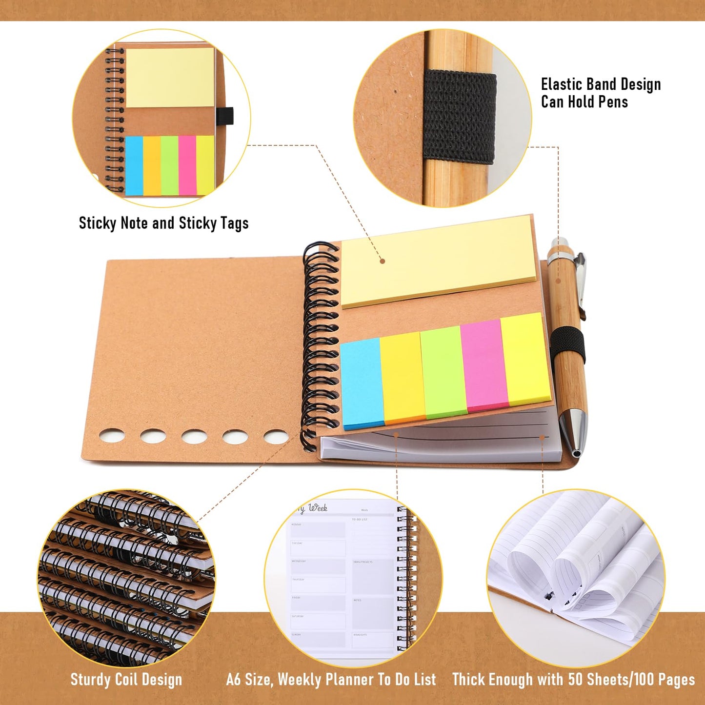 Moinchore 20 Sets End of Year Teacher Gifts Employee Appreciation Gifts Cna Week Inspirational Spiral Notebooks with Sticky Notepad and Pen for Students Team Coworker Staff (May You Be Proud)