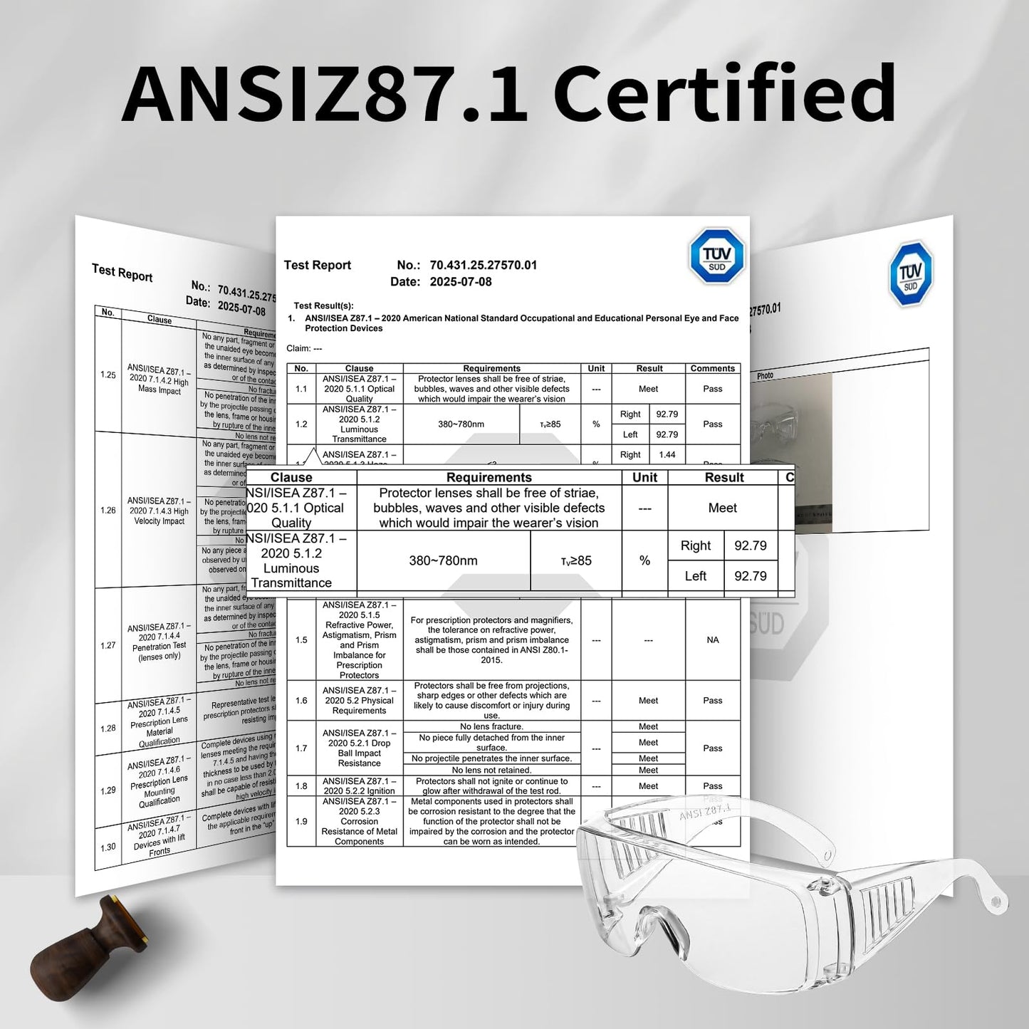 Salfboy 24 Pack Safety Glasses Over Eyeglasses with Anti-Fog and Scratch Resistant ANSI Z87.1 Eye Protection for Lab Goggles Nurses Workers Architect