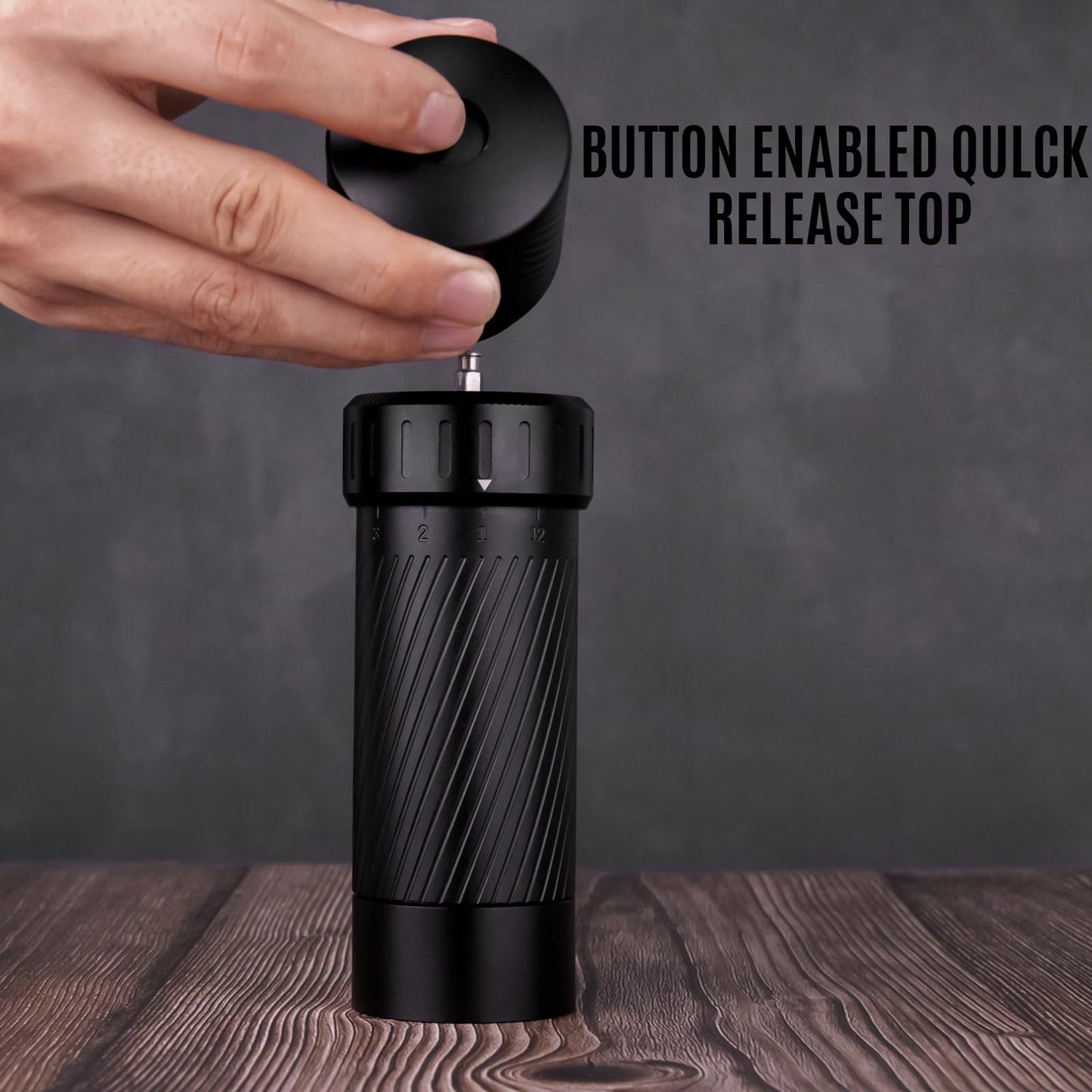 Pepper Mill, Homnoble High Output Pepper Grinder Professional Grade Heavy Duty Pepper Mill, Manual Aluminum Refillable Pepper Grinder with Upgrade Adjustable Coarseness Design