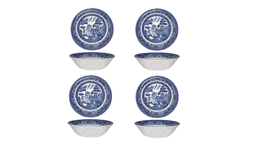 Churchill Blue Willow Oatmeal Bowl 6", Set Of 4, Made In England